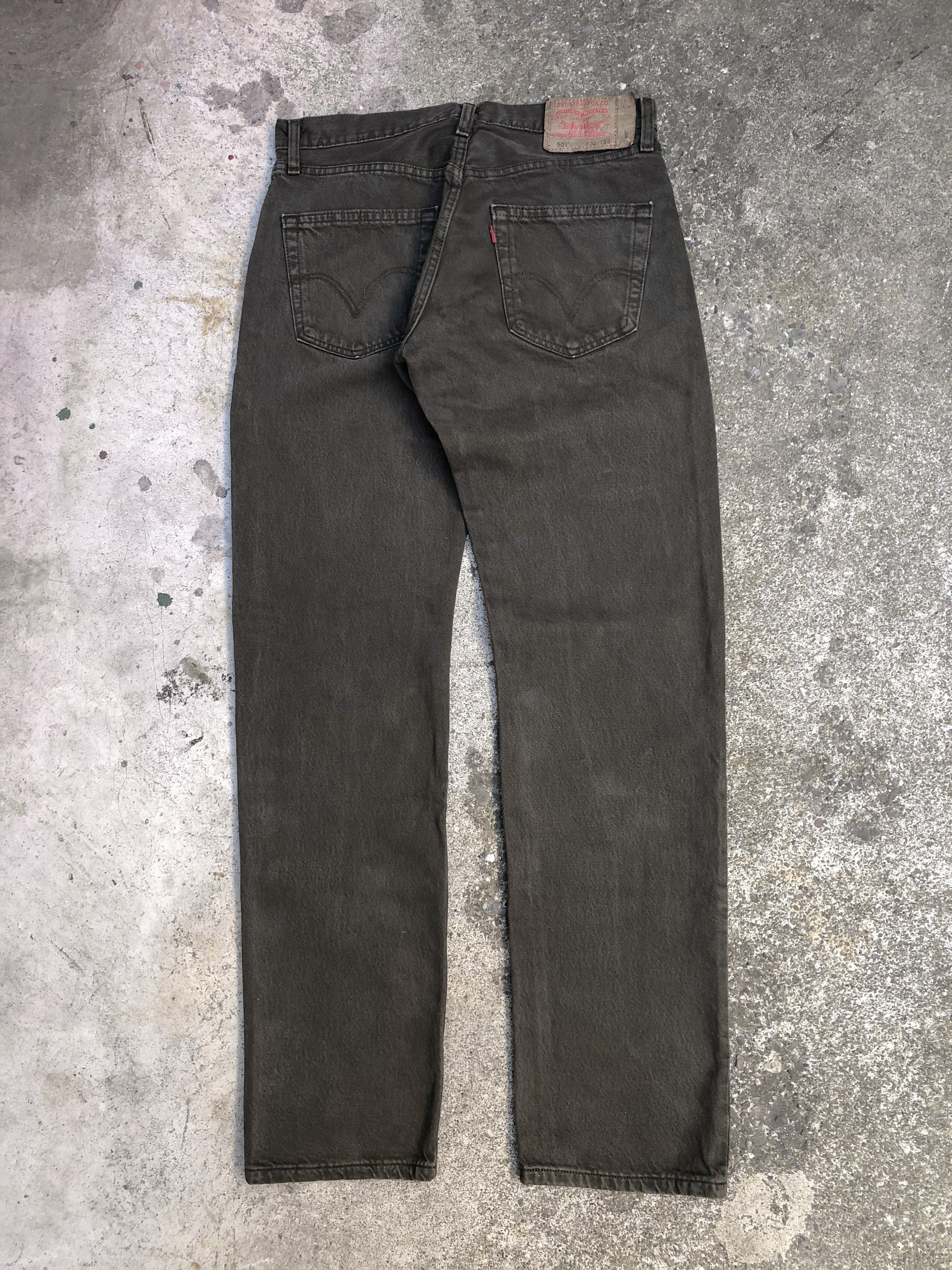 1990s/00s Levis Faded Olive Green 501 (32X33)