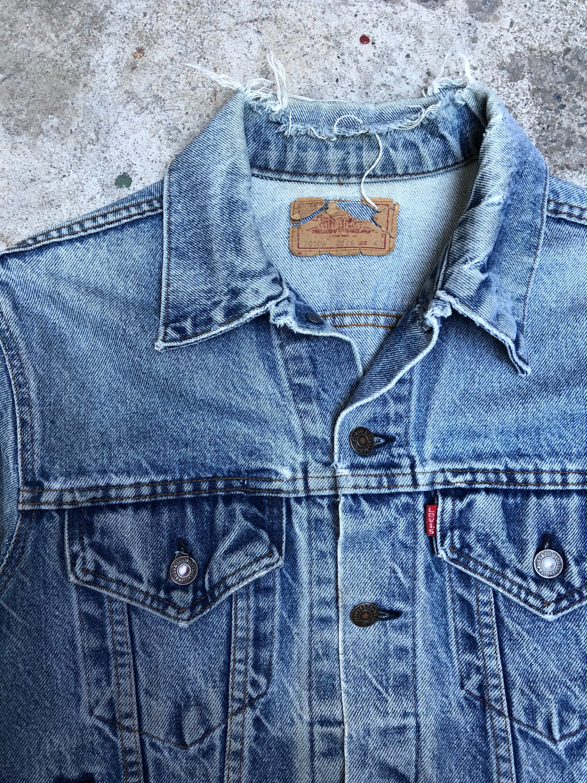 1980s Levis Worn In Blue Denim Jacket