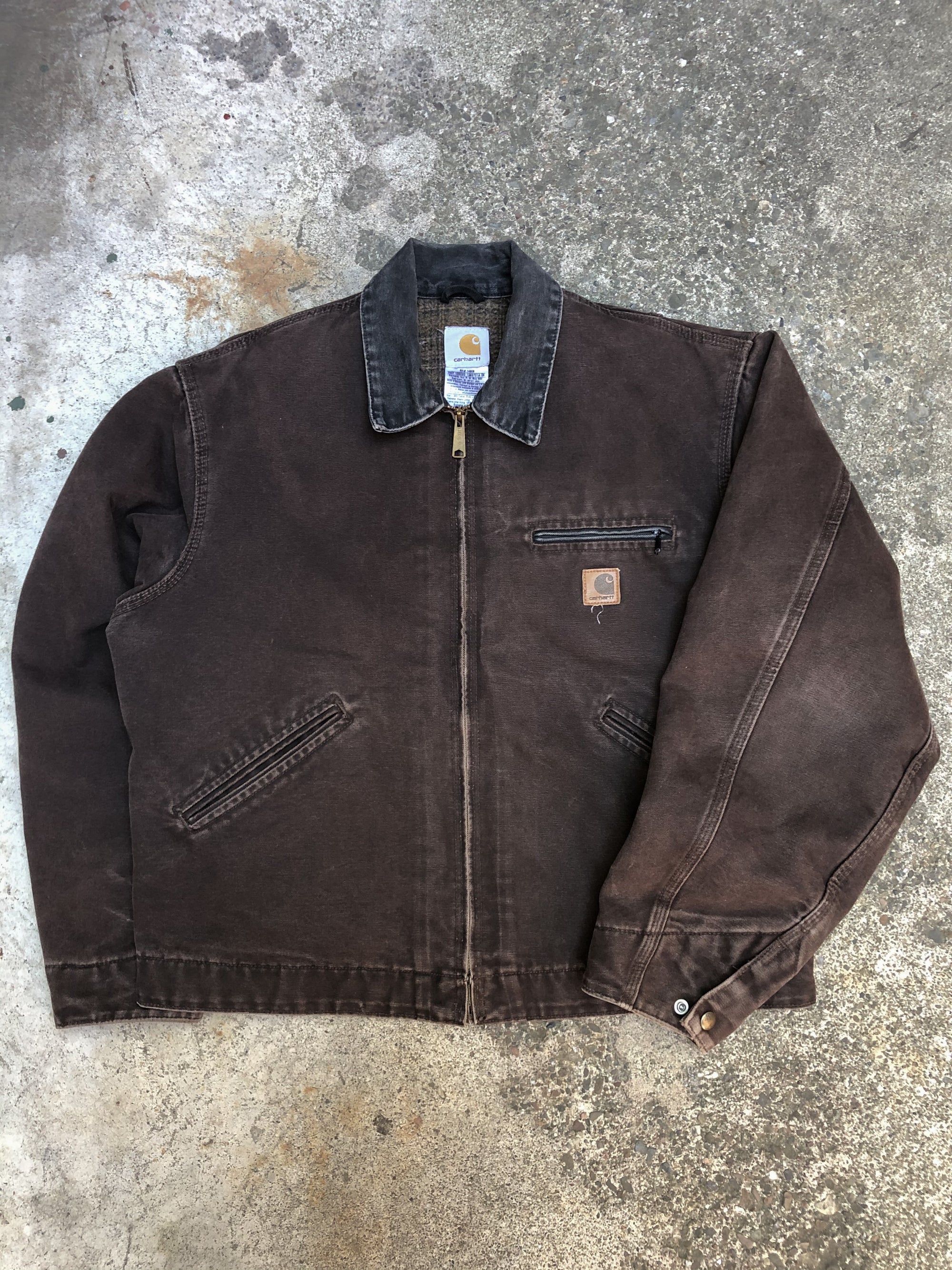 Vintage Carhartt Faded Dark Brown Lined Work Jacket (L)