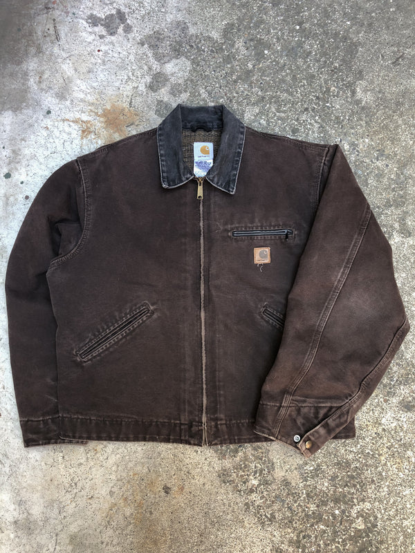 Vintage Carhartt Faded Dark Brown Lined Work Jacket (L)