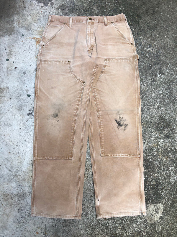 Carhartt B136 Tan Double Front Knee Work Pants (34X31)