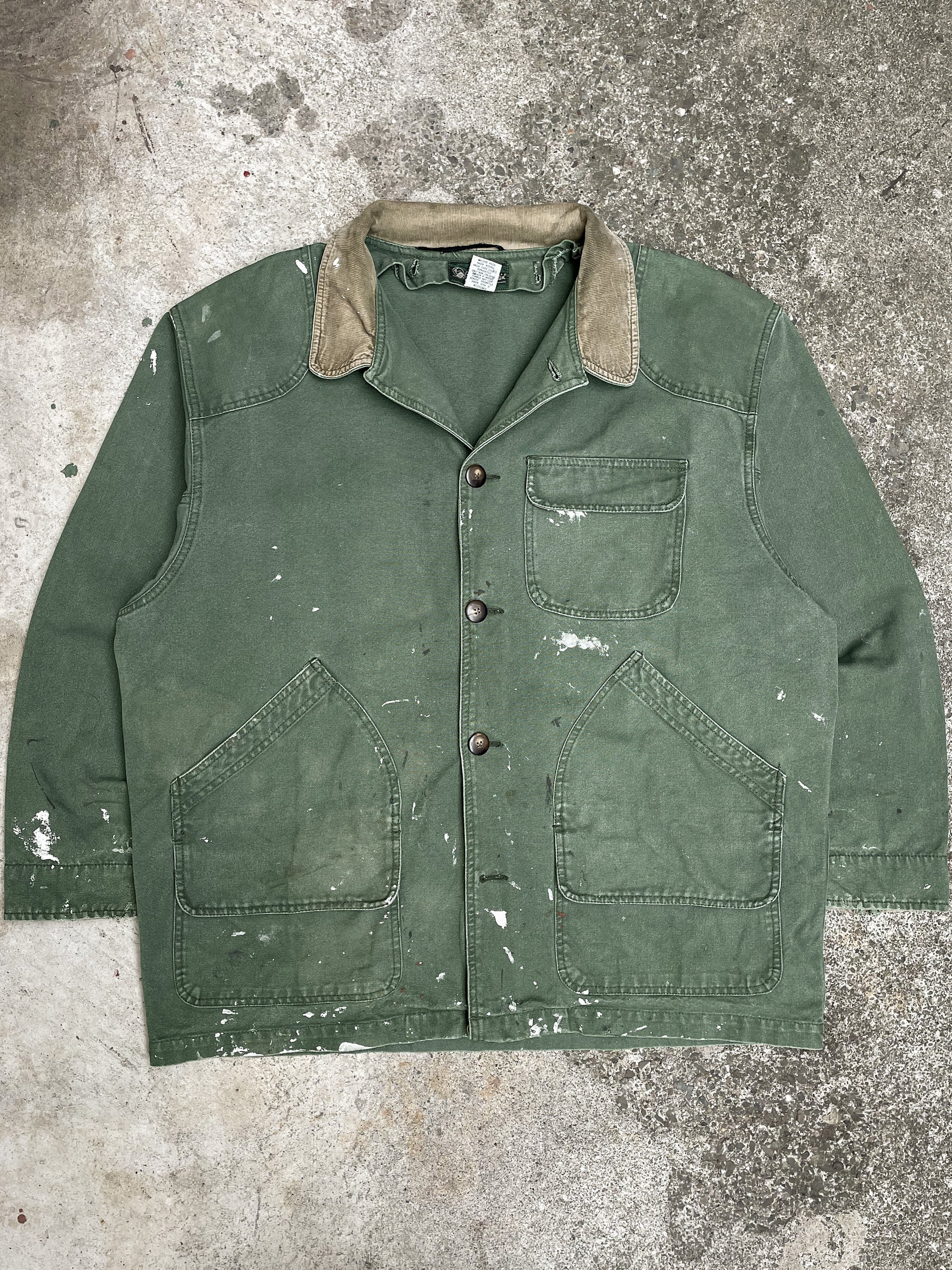 Vintage Painted Faded Green Hunting Jacket (XL)