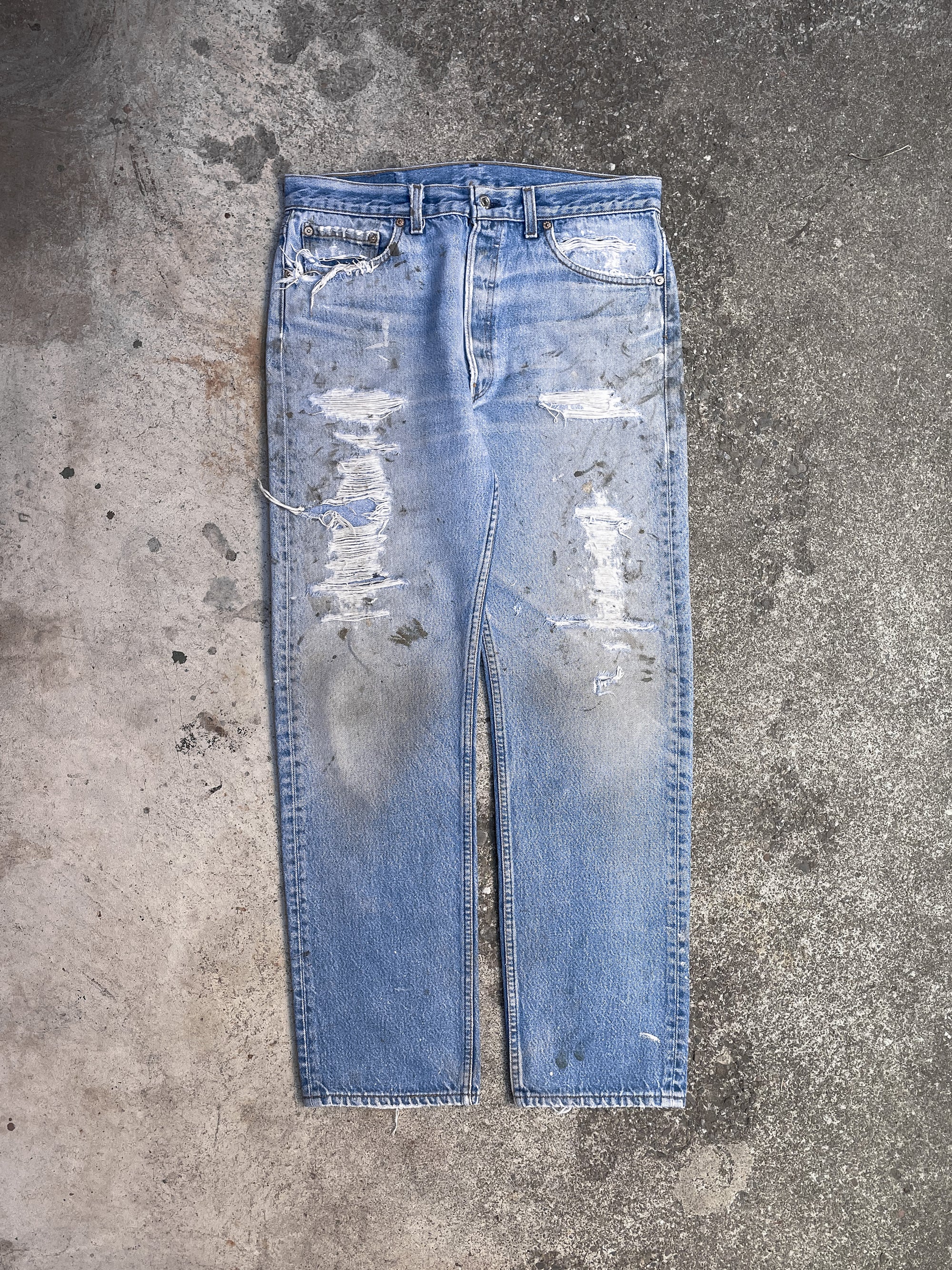 1990s Levi’s Distressed Faded Blue 501xx (32X30)