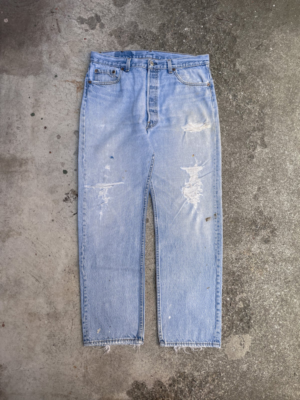 1990s Levi’s Distressed Faded Blue 501 (34X29)