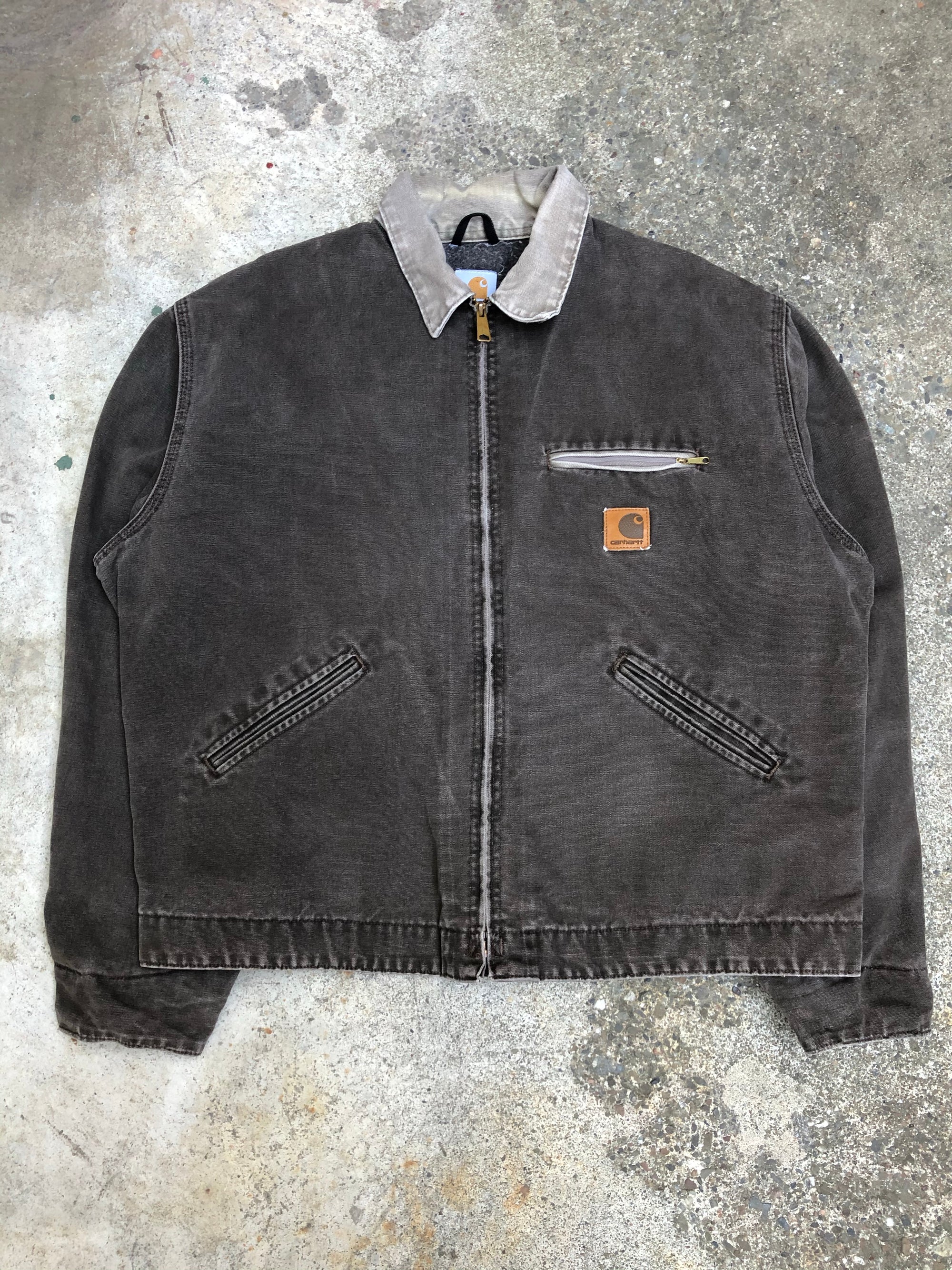 1990s Carhartt Faded Timber Brown Lined Work Jacket