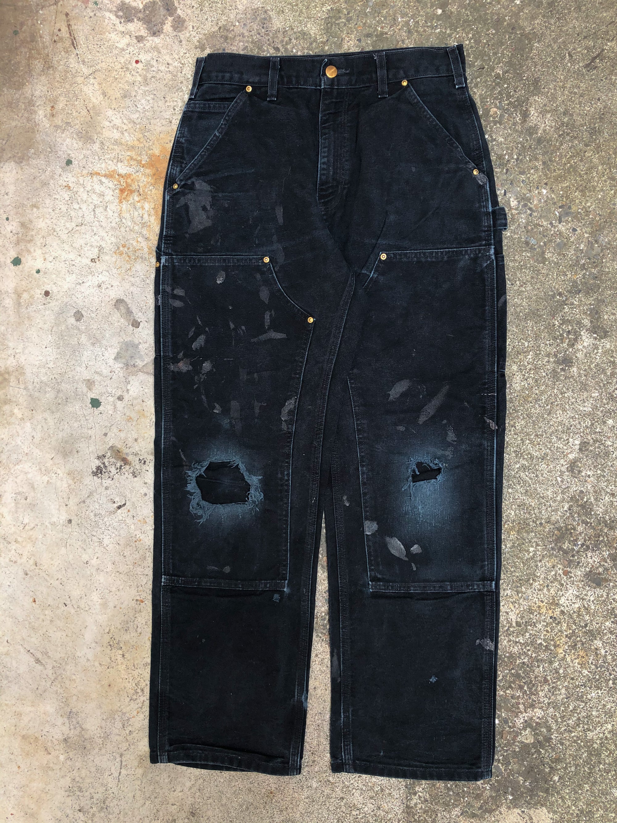 Carhartt B01 Black Double Front Knee Work Pants (29X29)