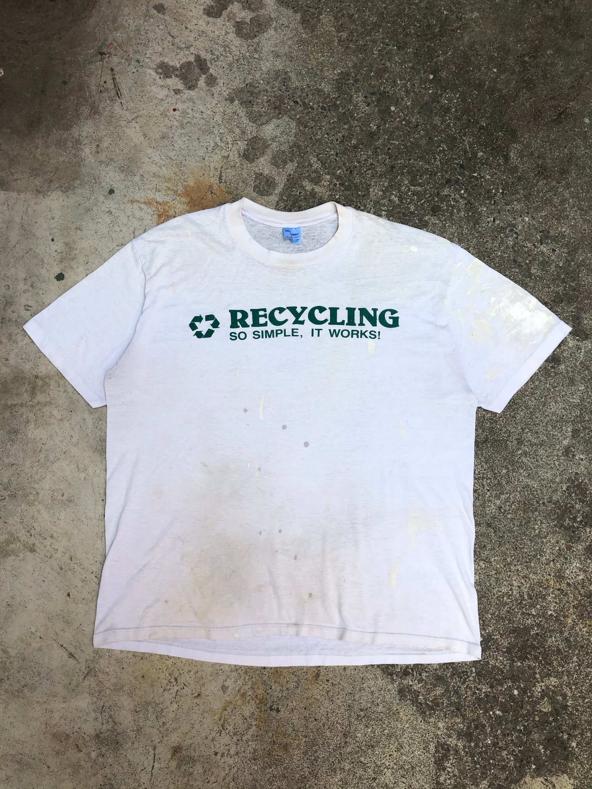 1990s Single Stitched Paint “Recycling” Tee