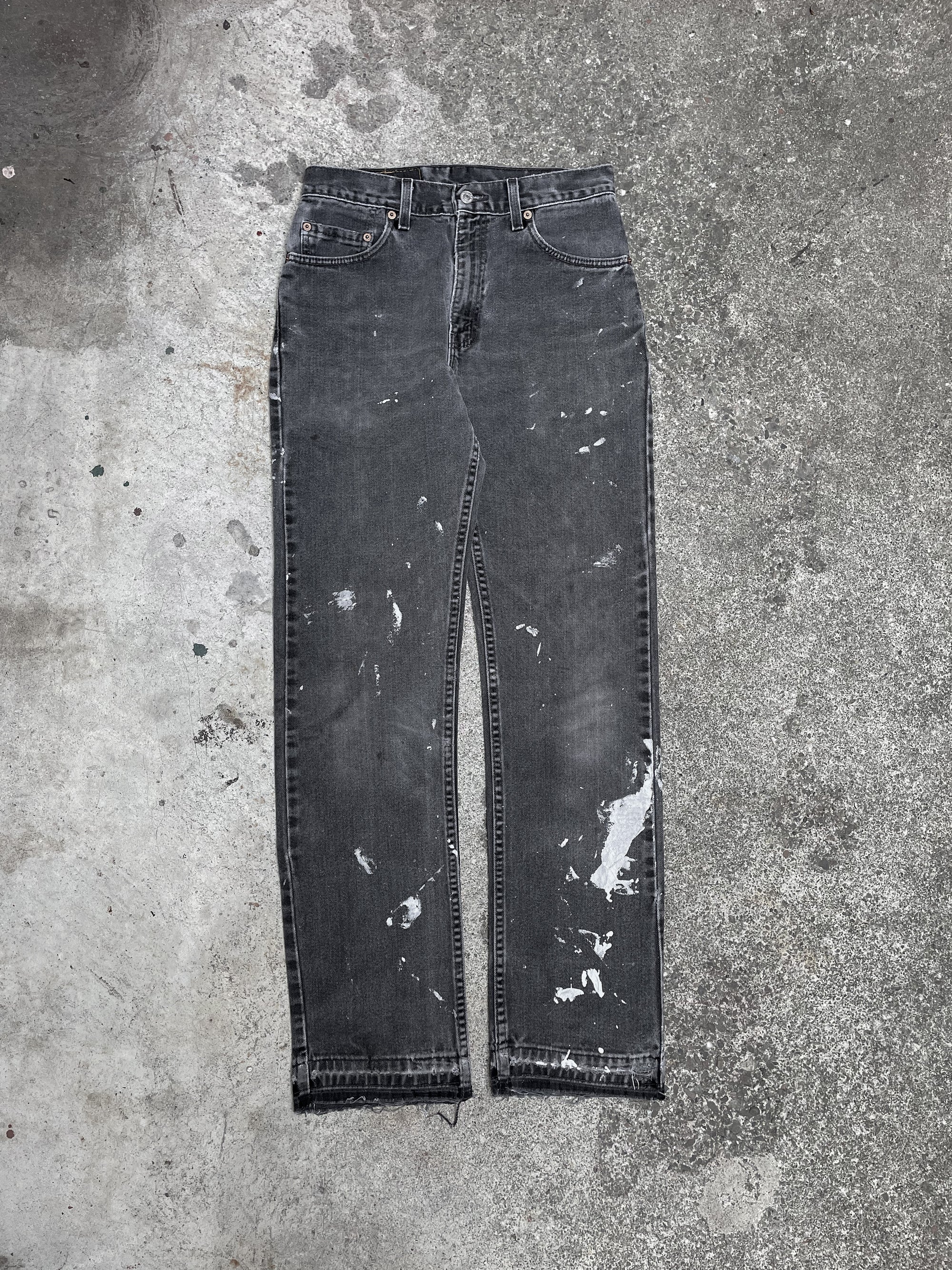 Vintage Levi’s Painted Faded Black 505 Released Hem (28X31)