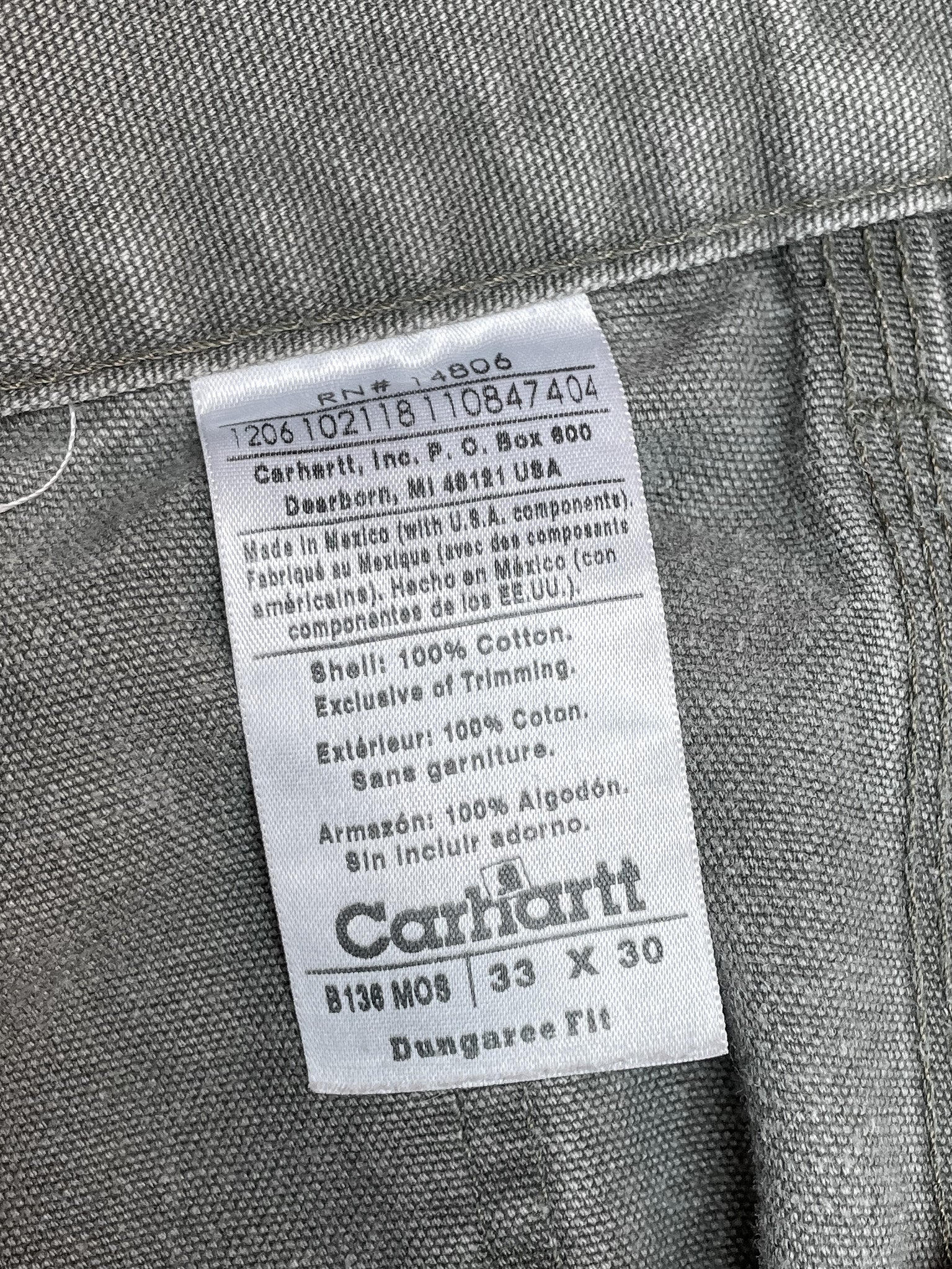 Carhartt B136 Moss Green Double Front Knee Work Pants (32X28)