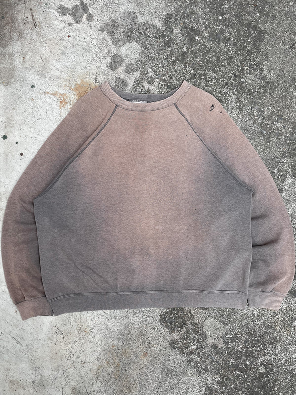 1990s Sun Faded Grey Raglan Sweatshirt (L/XL)