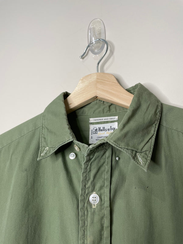 1970s Faded Green Japan Short Sleeve Button Up Shirt (M)