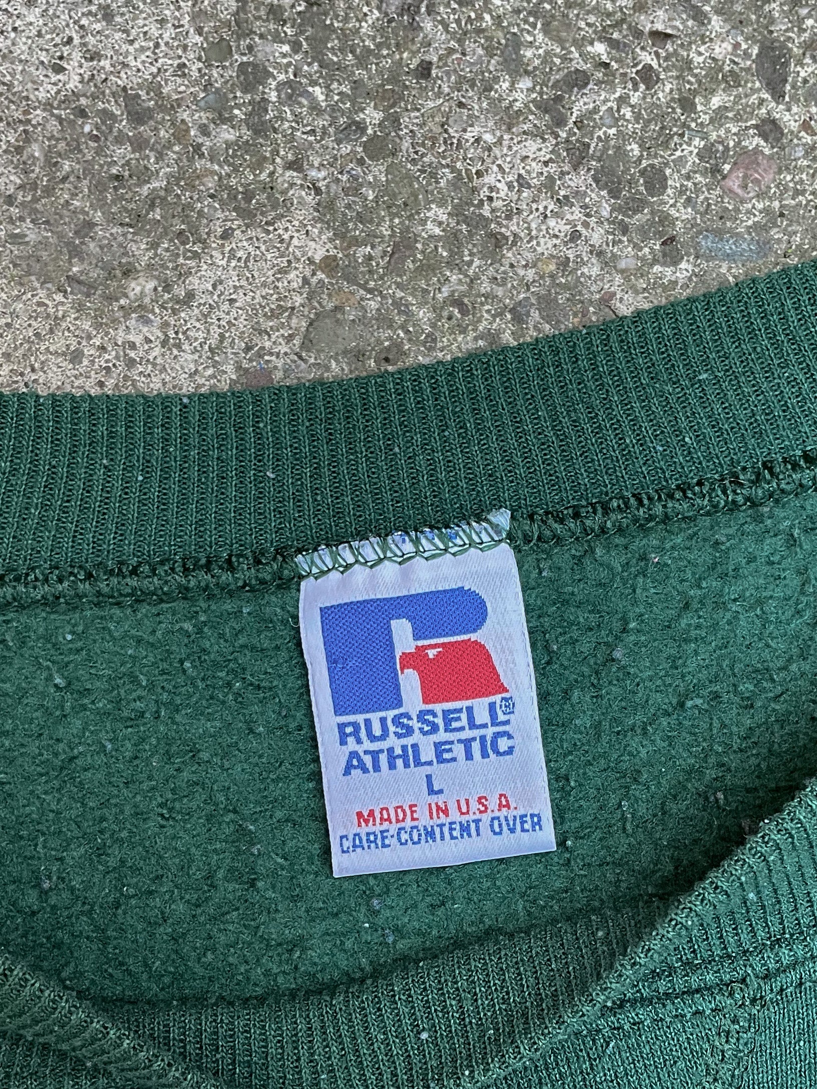 1990s Russell Green Blank Sweatshirt