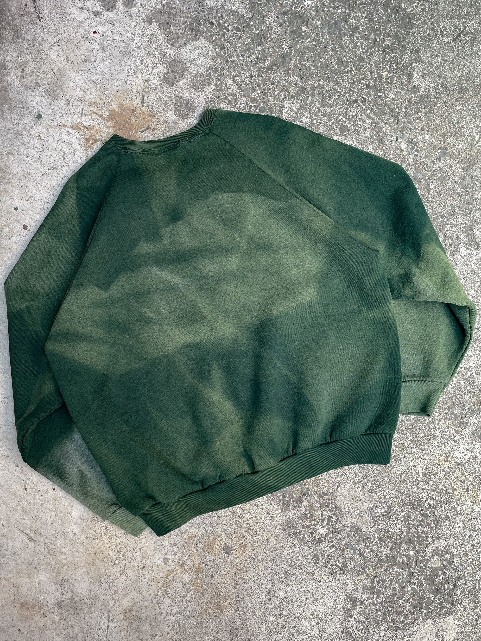 1990s Sun Faded Green Blank Raglan Sweatshirt