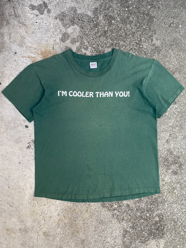 1990s Faded Green “I’m Cooler Than You!” Single Stitched Tee (XL)