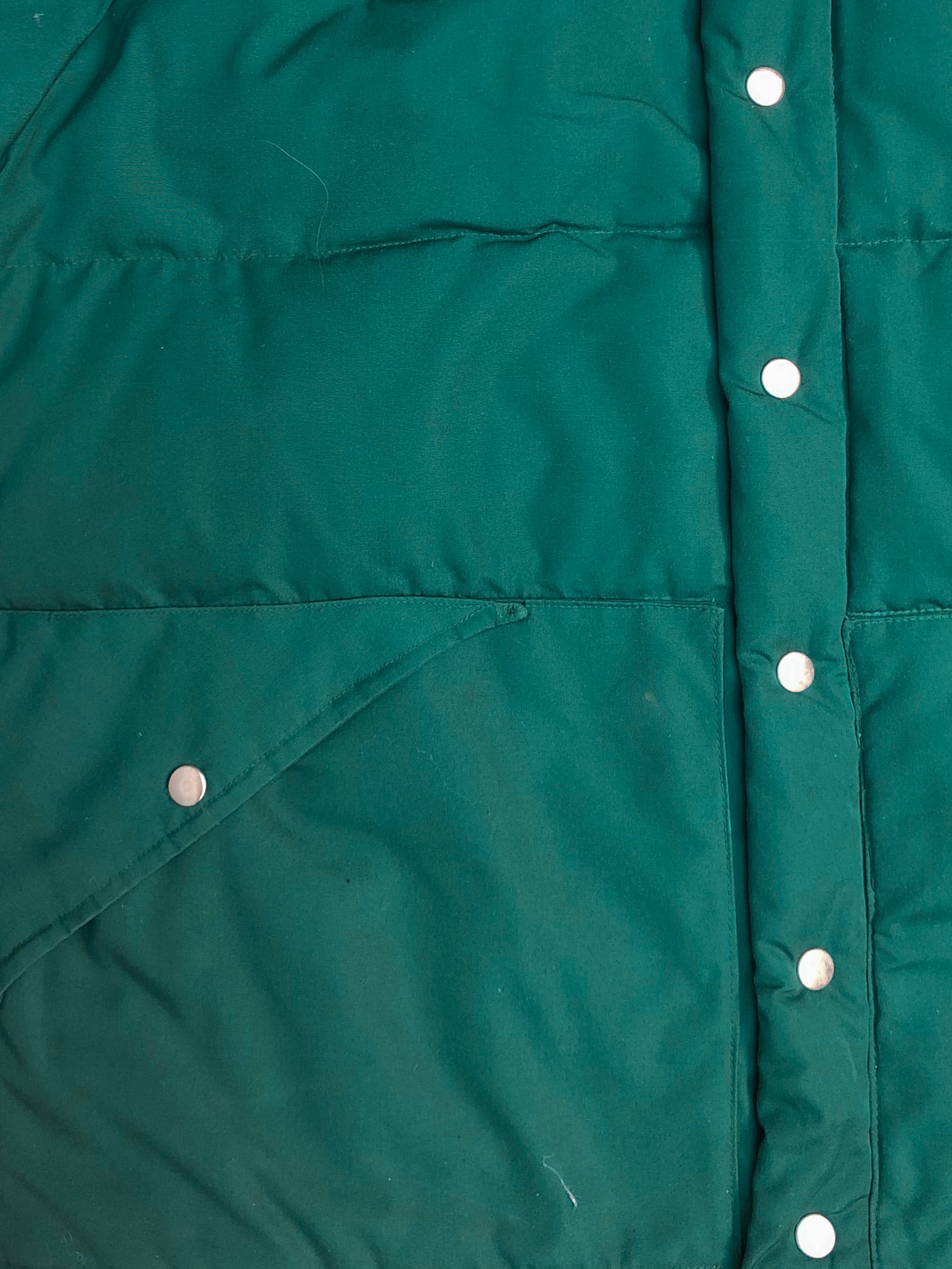 1970s Green Suede Duck Down Puffer Jacket