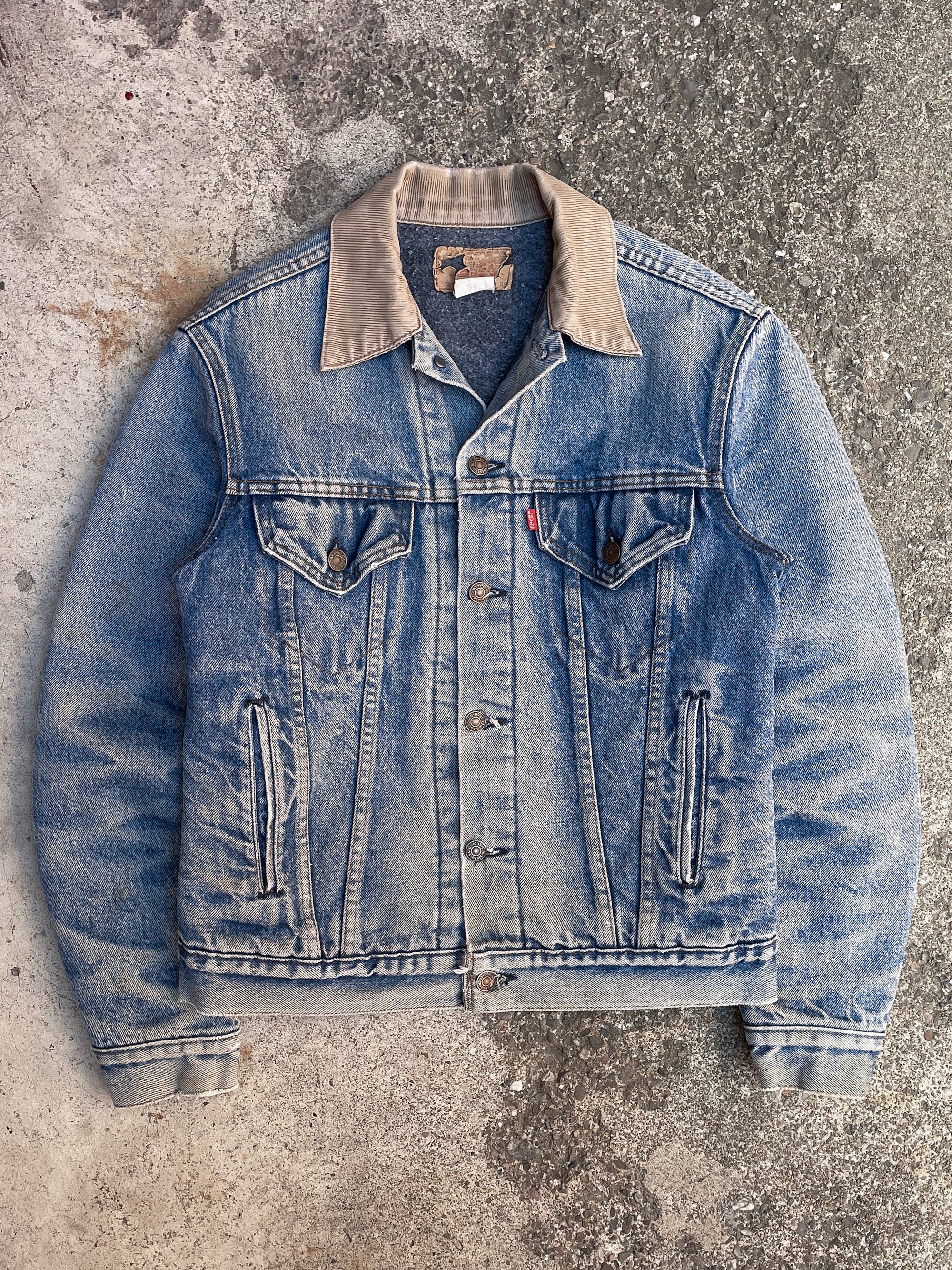 1980s Levi’s Corduroy Collar Blanket Lined Denim Trucker Jacket