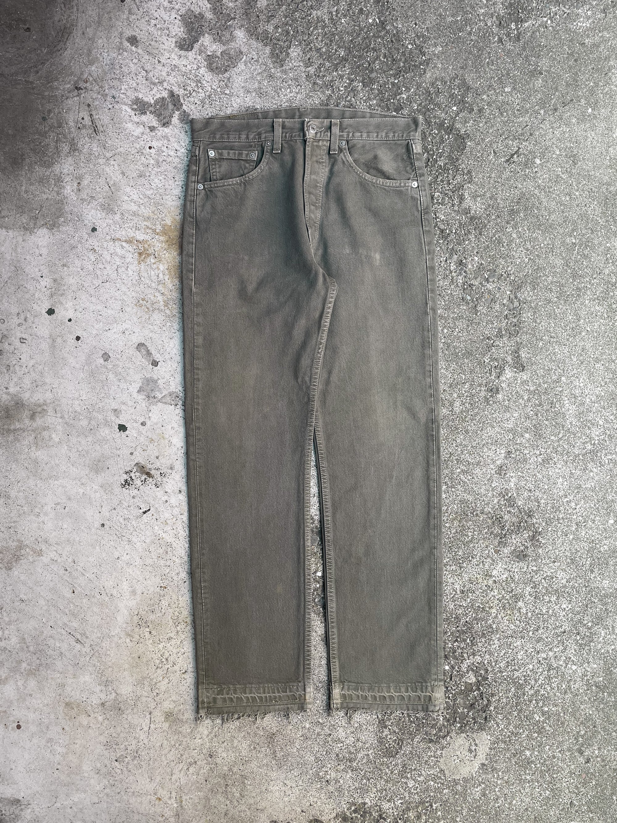 Vintage Levi’s Faded Sage Green 501 Released Hem (31X31)