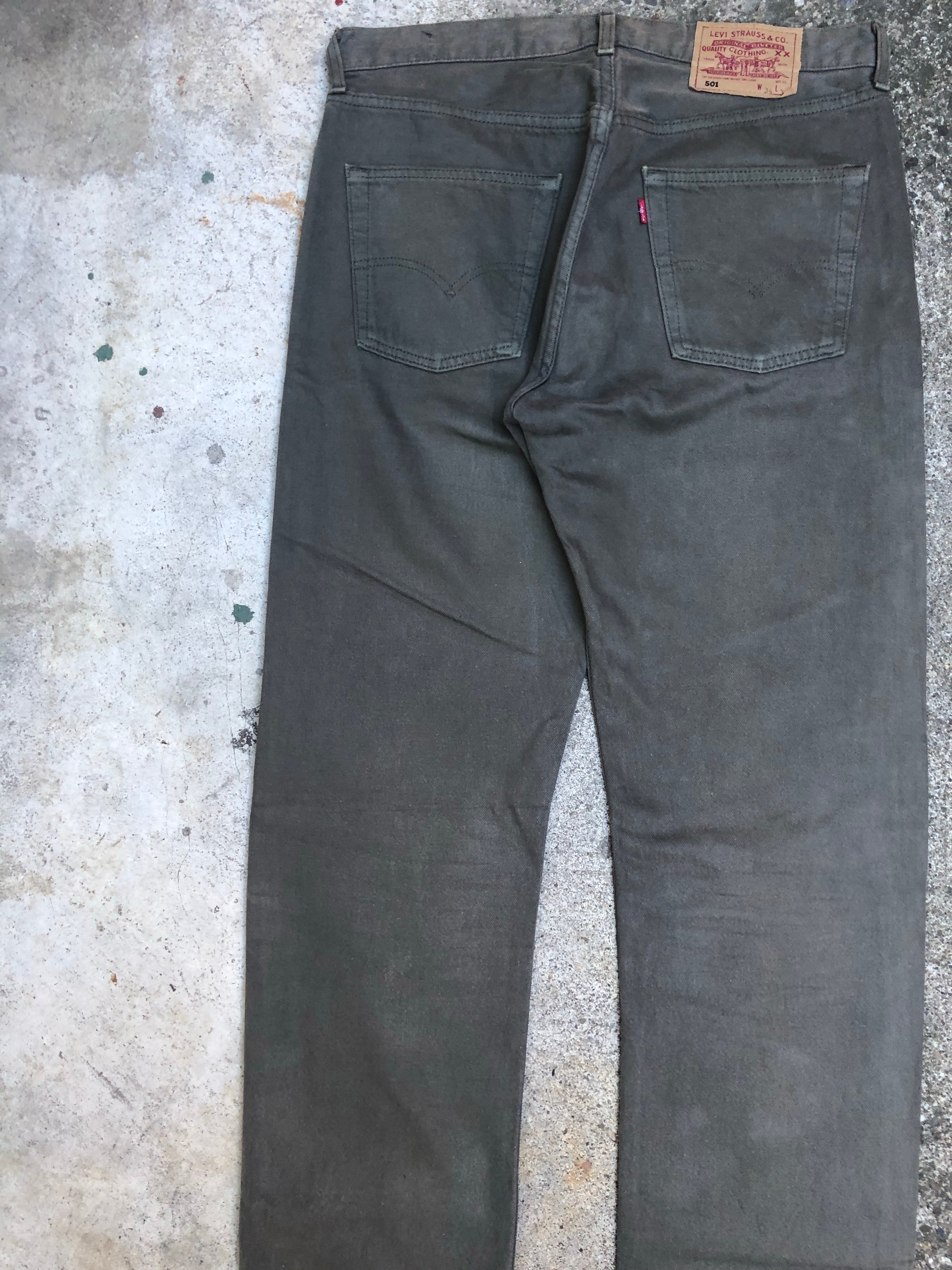 1990s Levis Olive Green 501 (33X36)