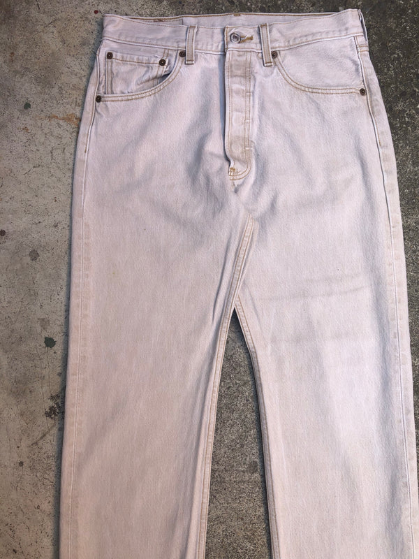 1990s Levis 501 Cream Split Released Hem (30X27)