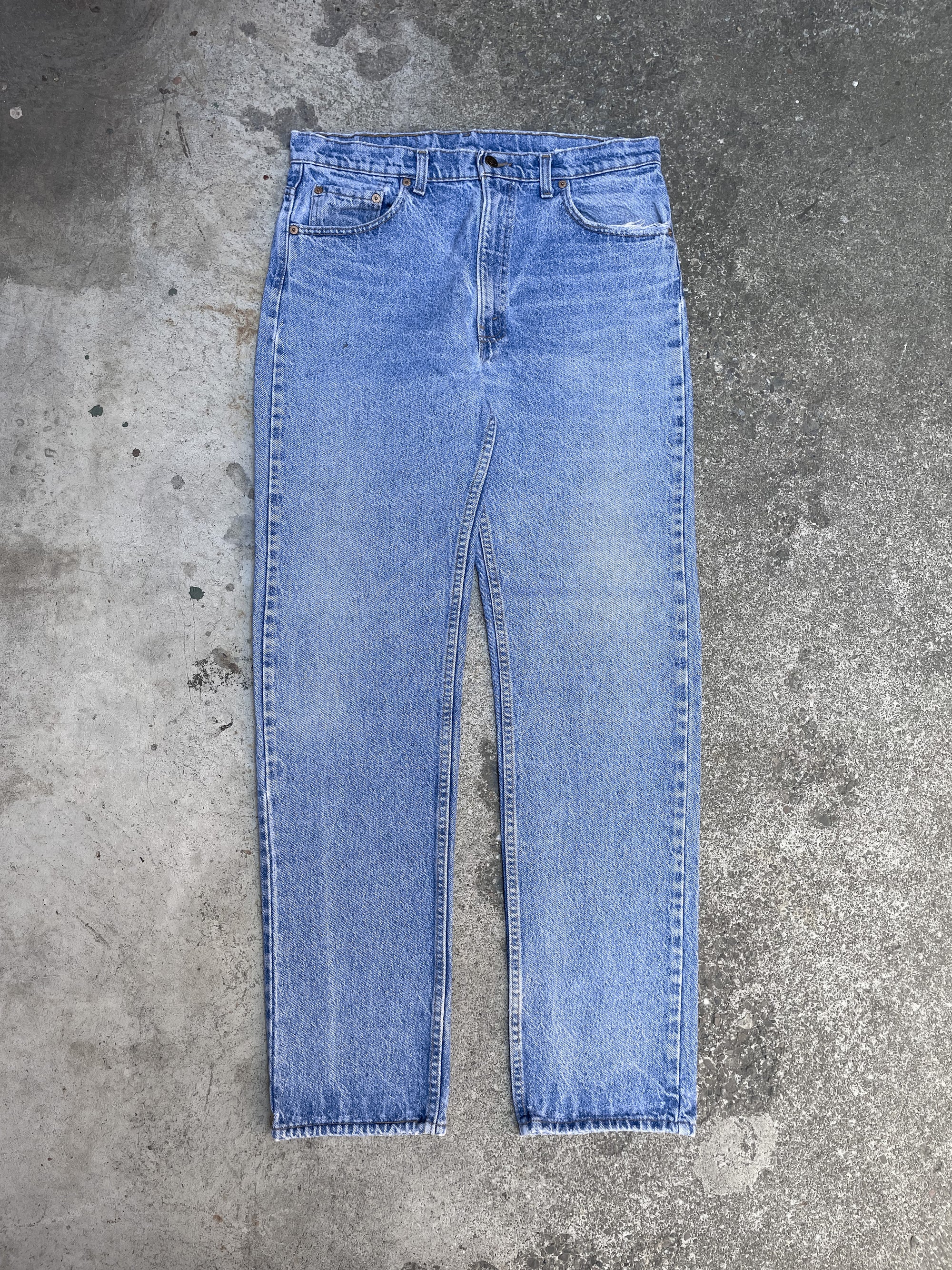 1980s/90s Levis Worn In Blue 505 Scovill Zip (34X32)