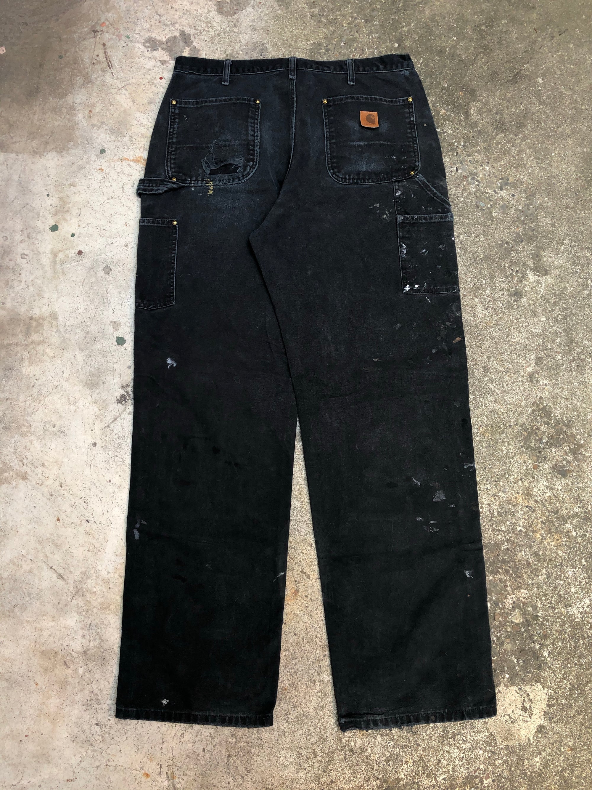 Carhartt B136 Black Double Front Knee Work Pants (34X33)