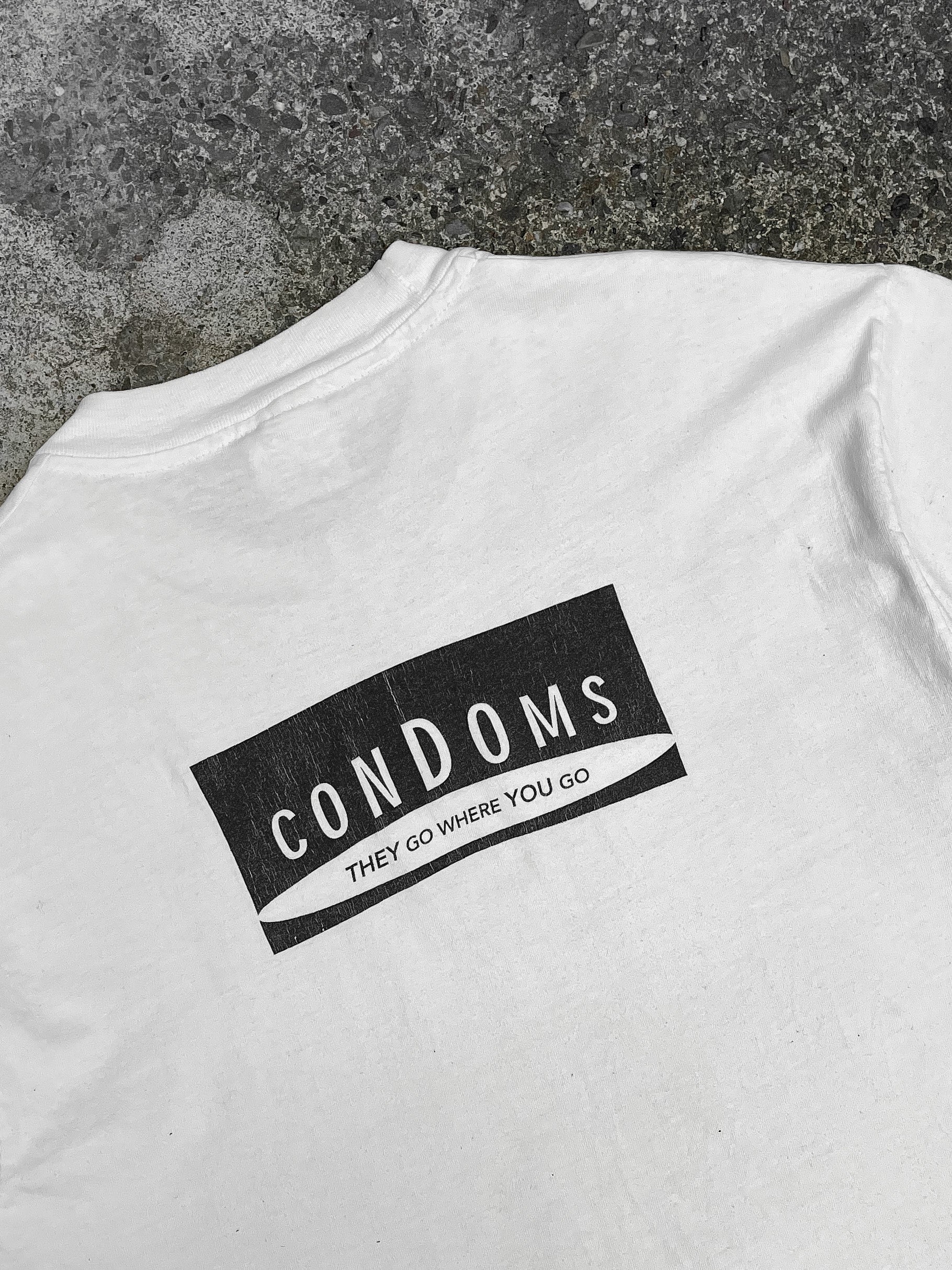 1990s “Condoms Over Herpes” Single Stitched Hanes Beefy Tee