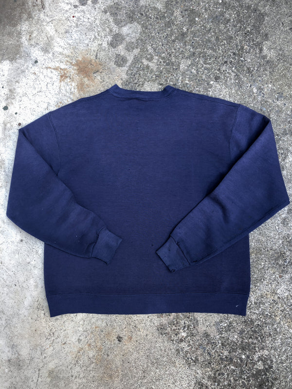 1970s Russell Painted Sun Faded Navy Blank Sweatshirt