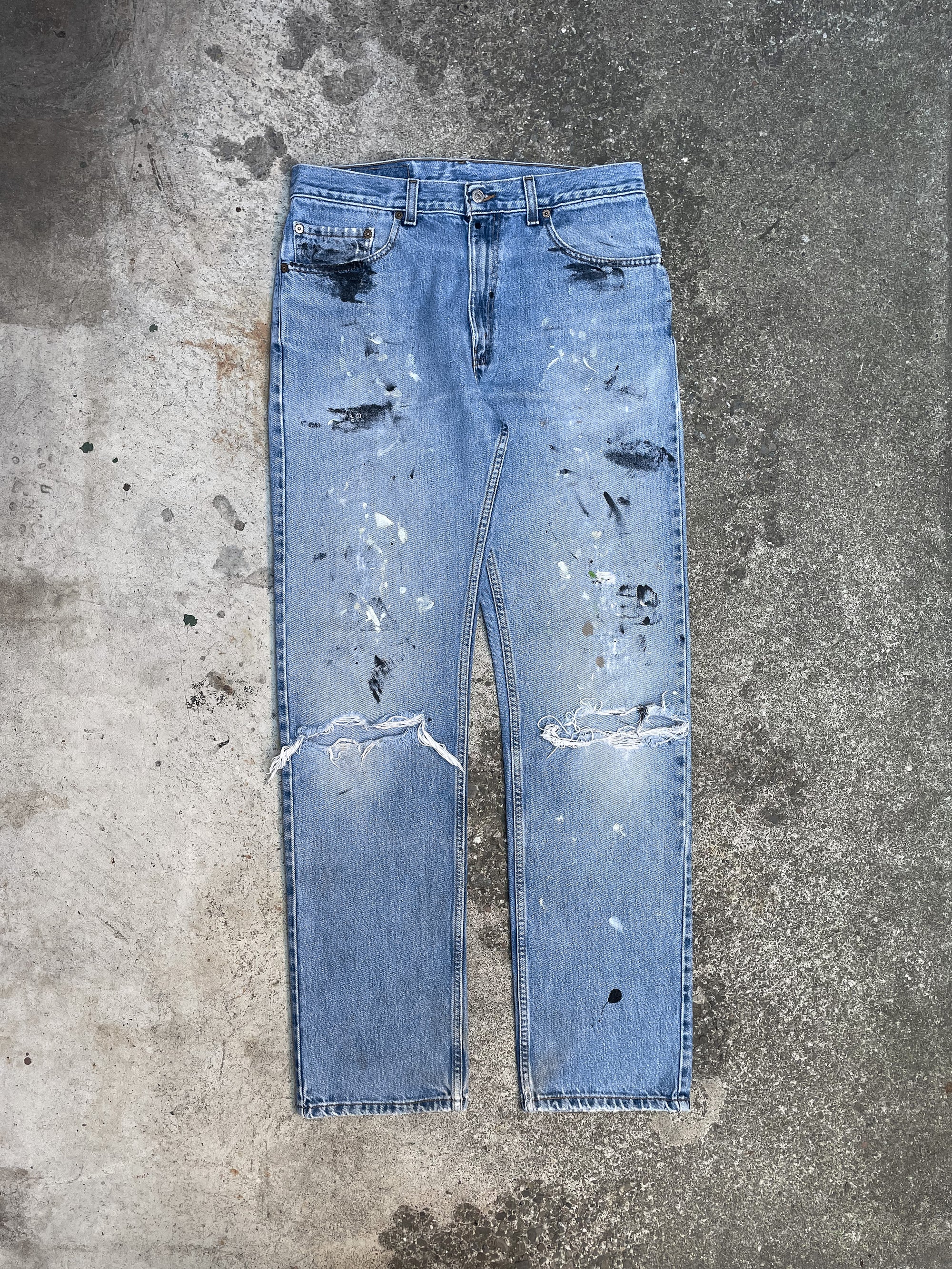 Vintage Levi’s Distressed Painted Blue 505 (32X33)