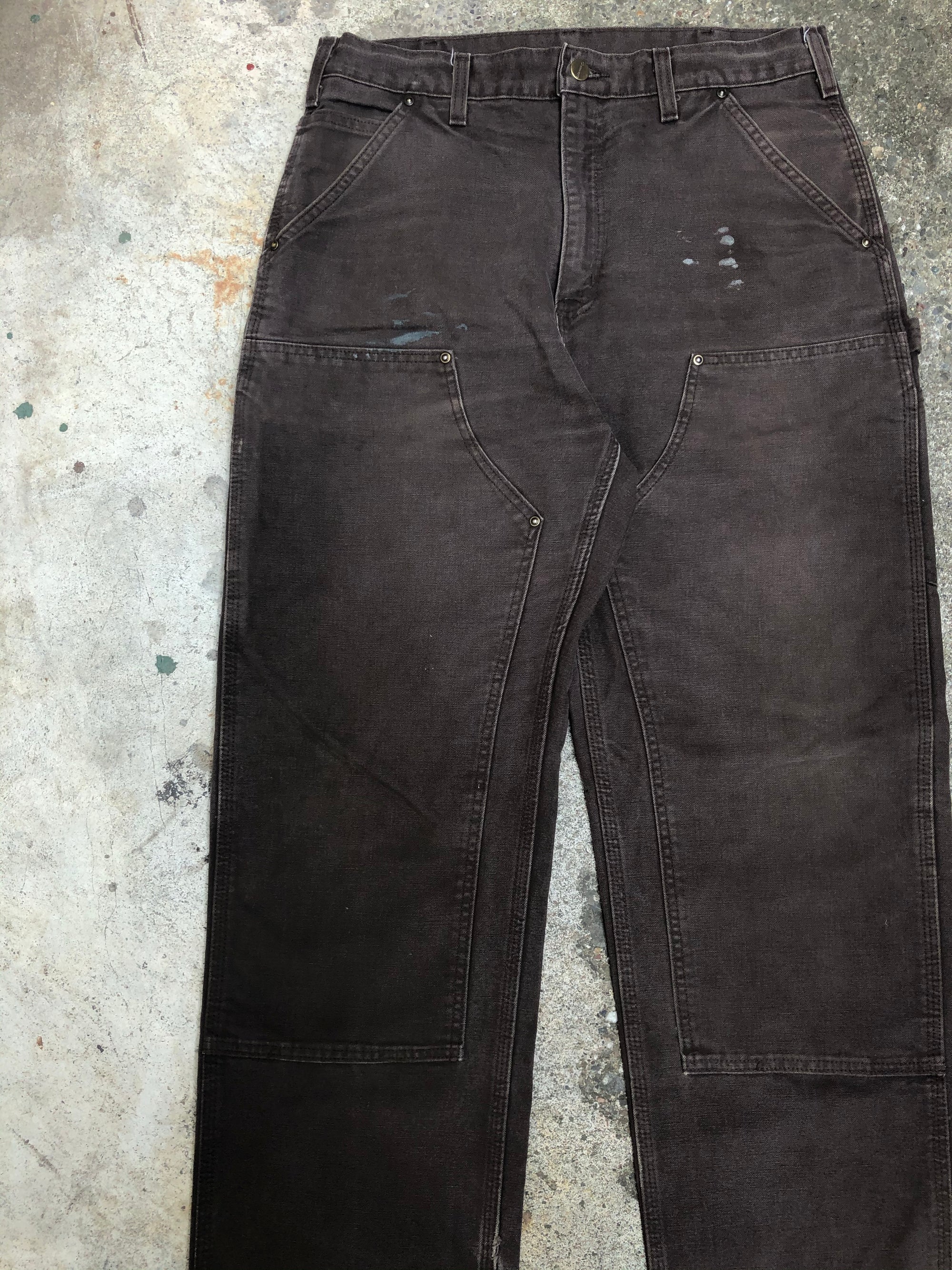 Carhartt B136 Dark Brown Double Front Knee Work Pants (32X33)