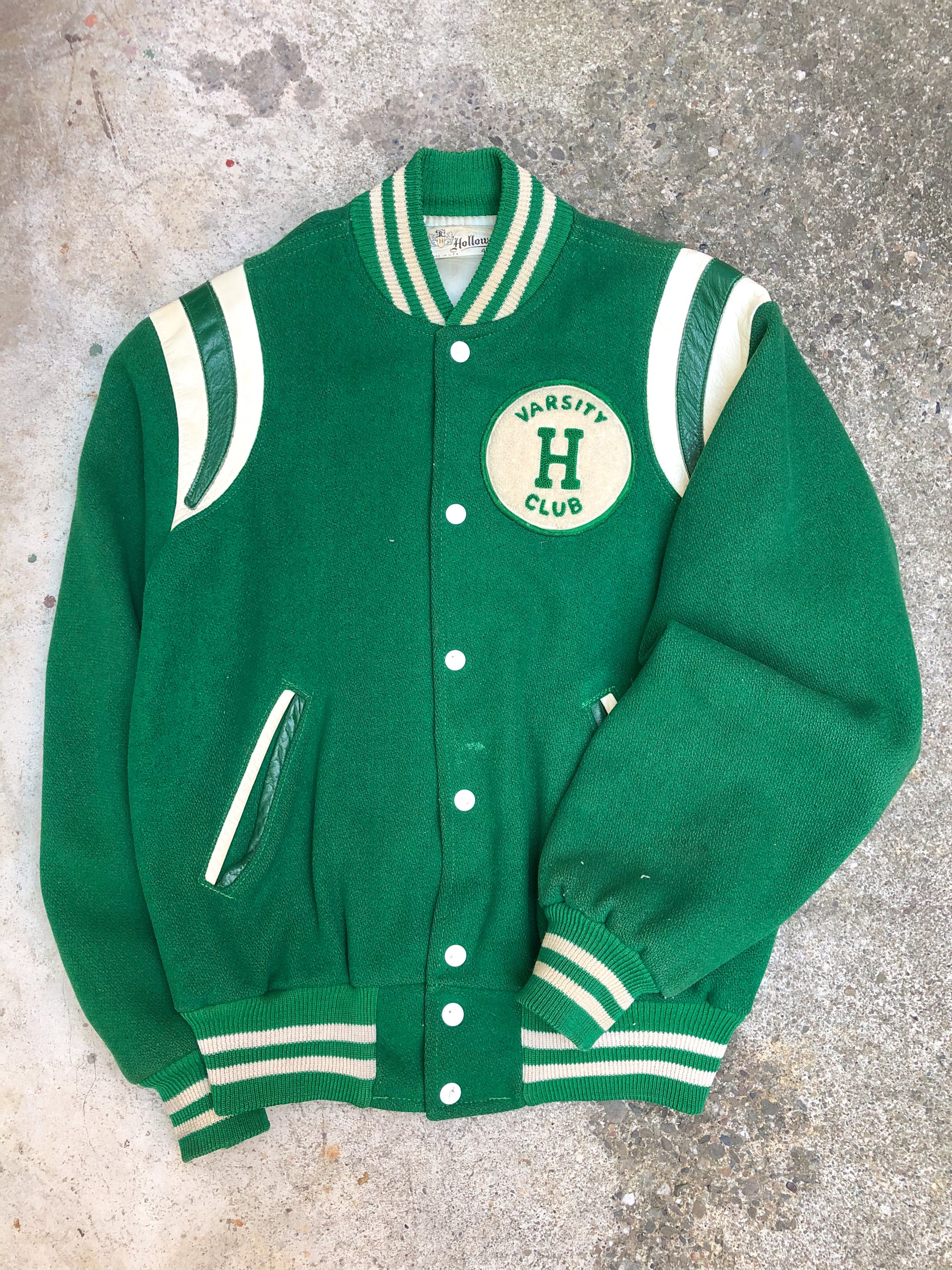 1960s Green Chain Stitch “H Varsity Club” Varsity Jacket