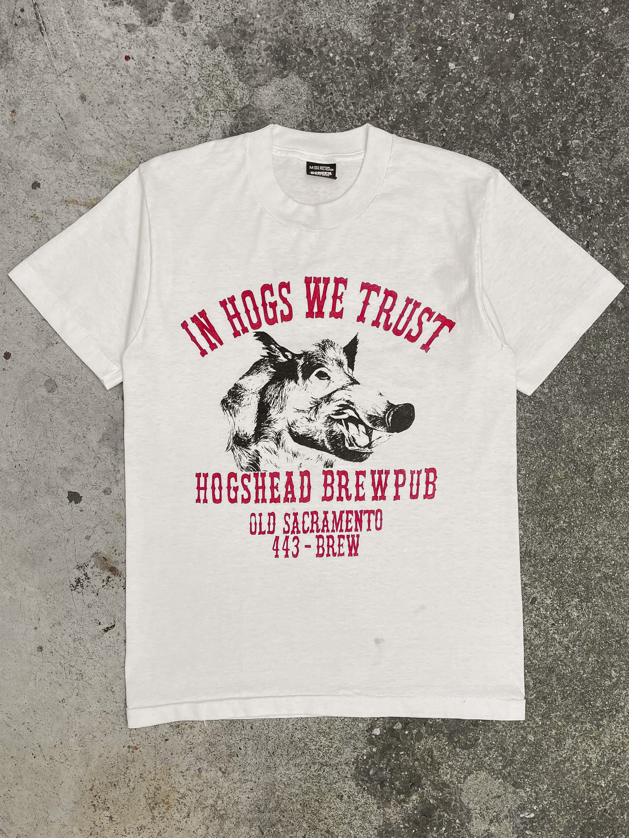 1990s “In Hogs We Trust” Single Stitched Tee (S/M)