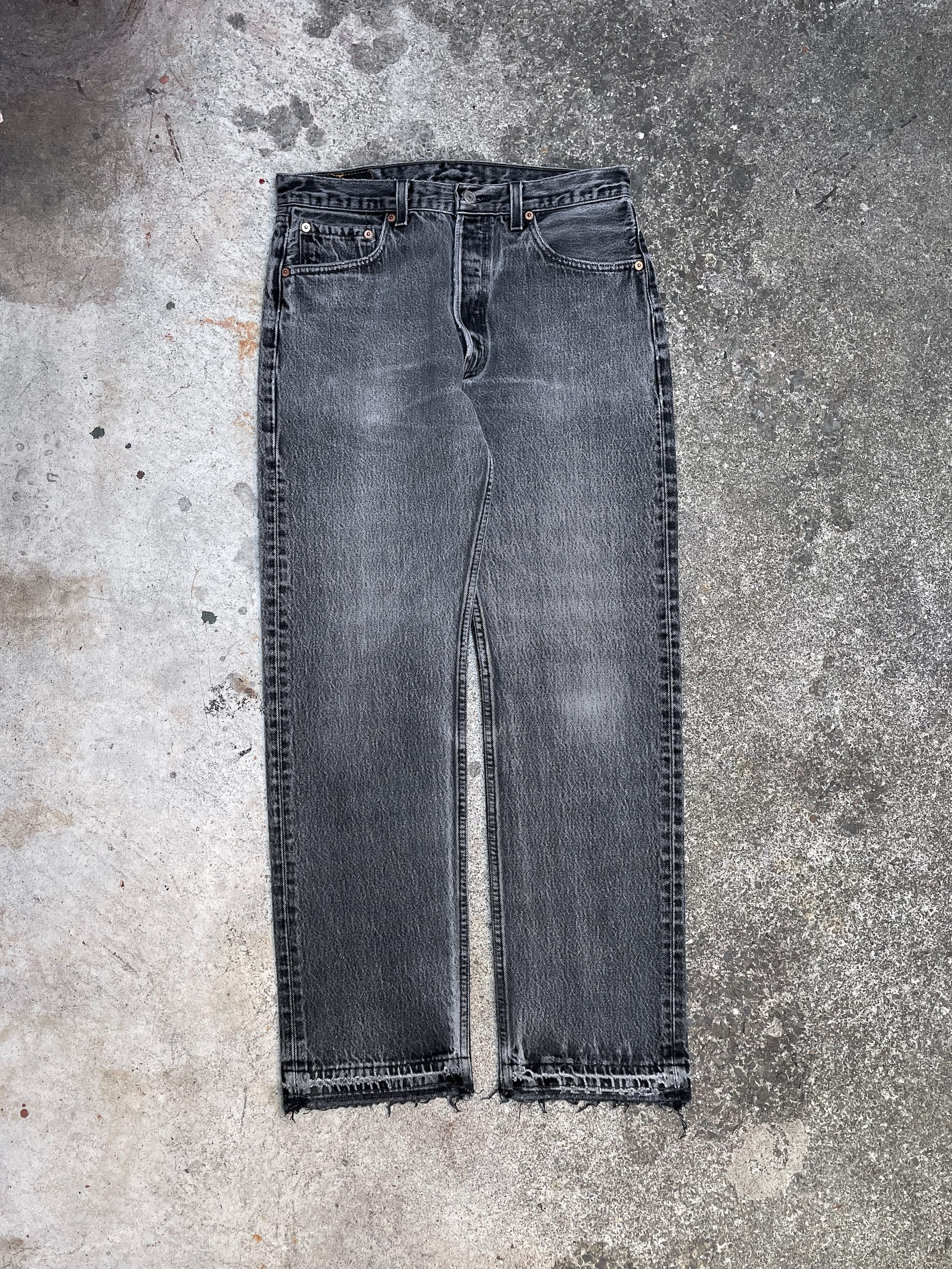 1990s Levi’s Faded Black 501 Released Hem (31X30)