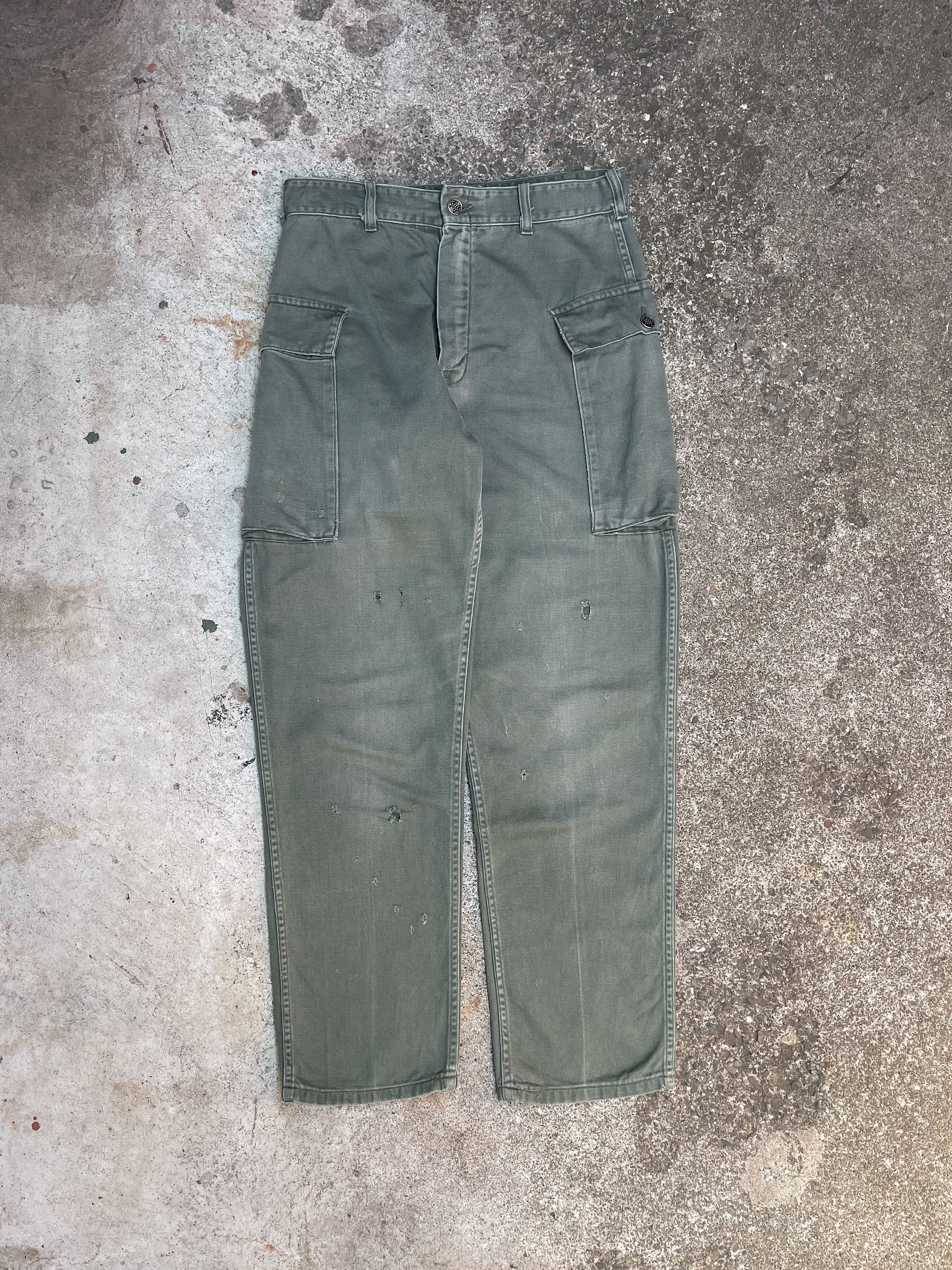 1950s Faded 13-Star Military Cargo Field Pants (28X29)