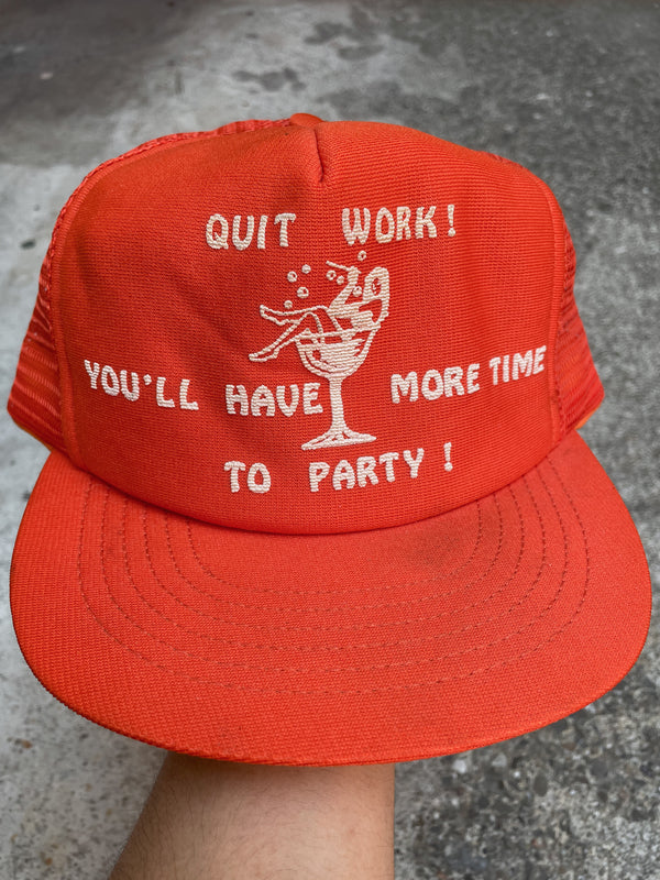 1980s “Quit Work!” Trucker Hat