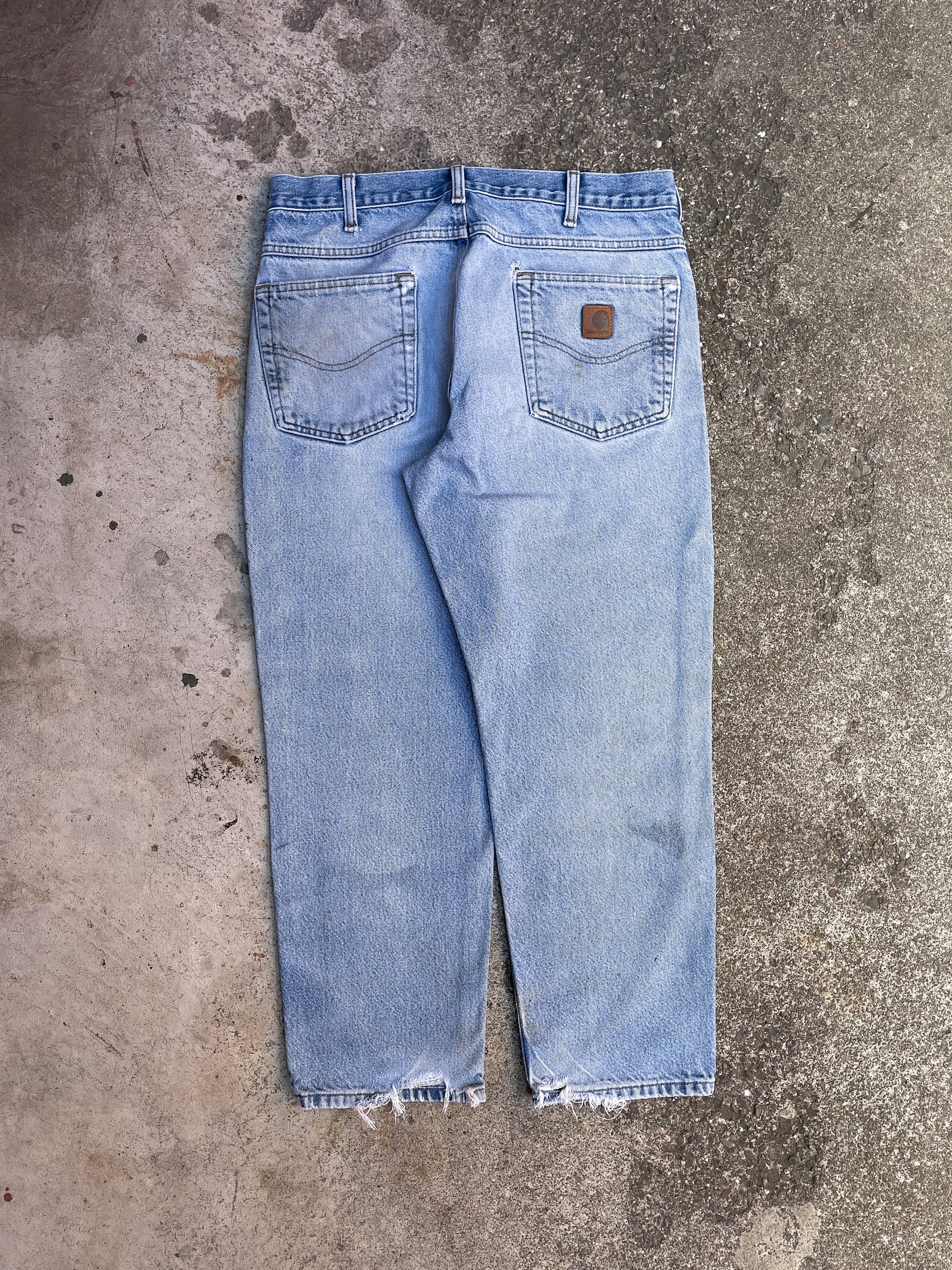 Carhartt Distressed Faded Blue Denim (32X27)