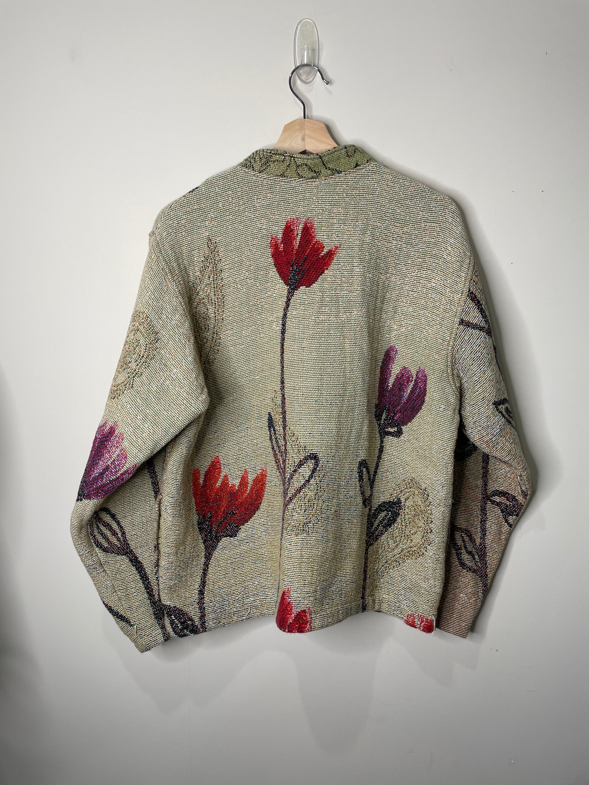 1990s Sugar Street Weavers Floral Tapestry Knit (M)