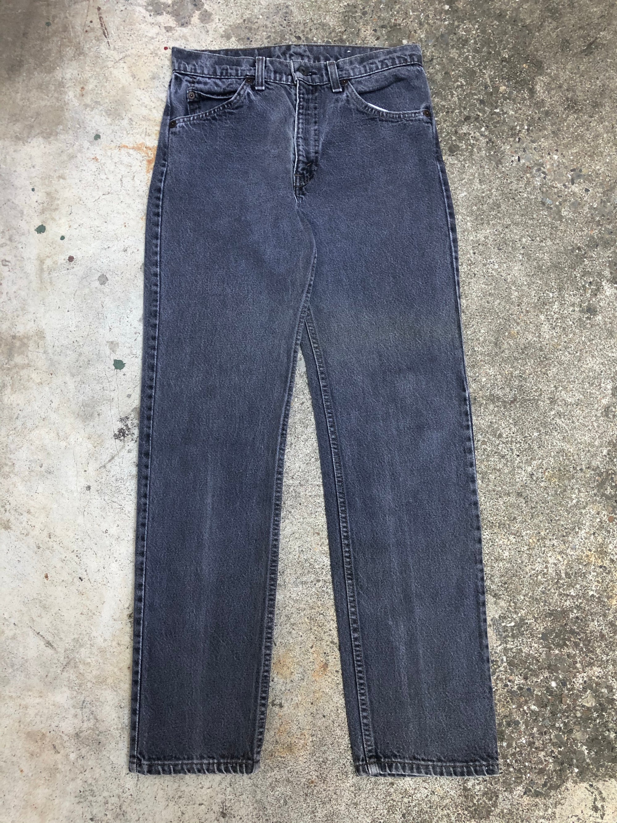 1980s Orange Tab Levis 505 Worn In Grey (29X30)