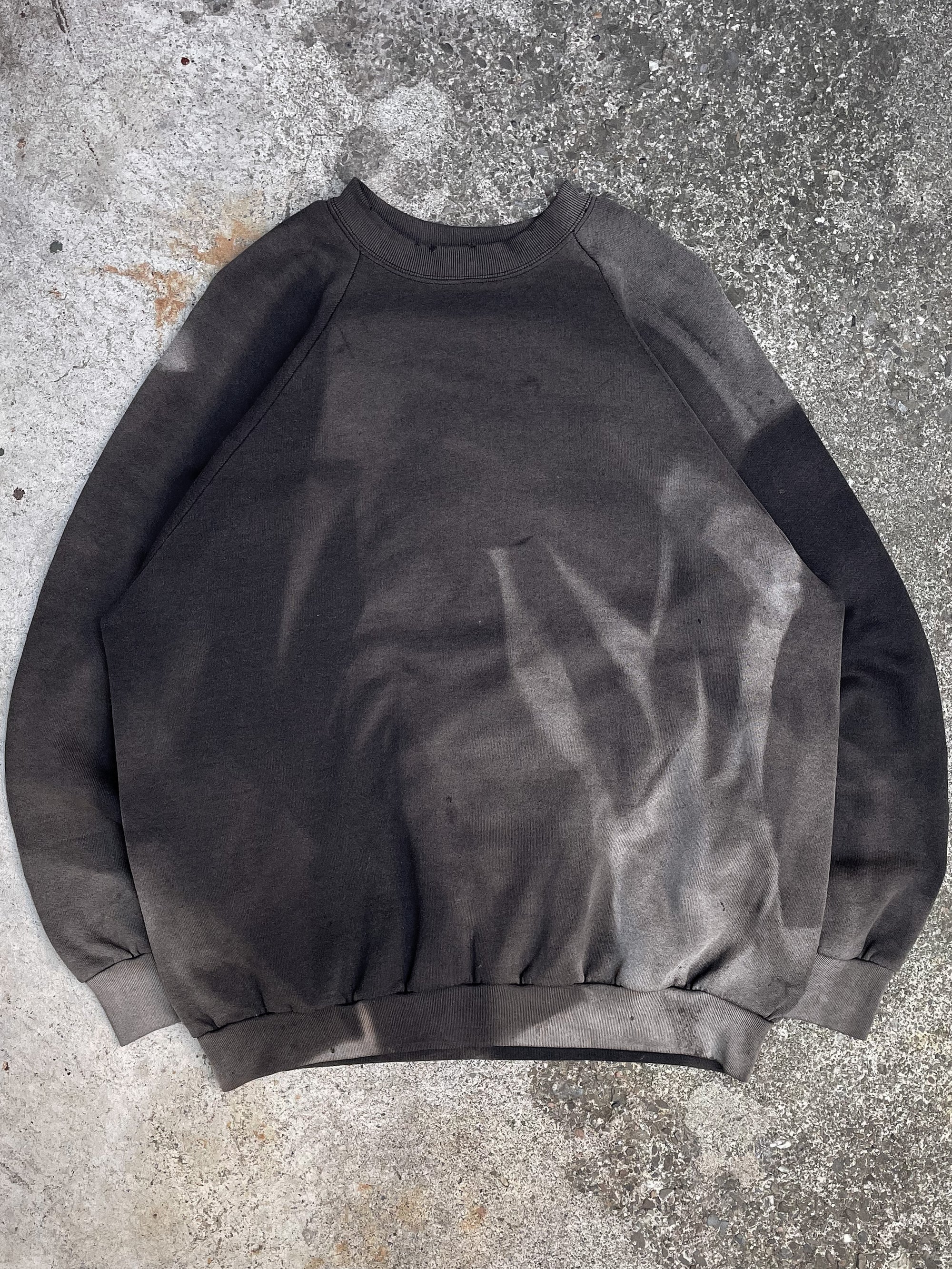 1990s Sun Faded Black Raglan Sweatshirt