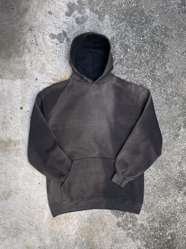 1980s Sun Faded Black Blank Hoodie (M)