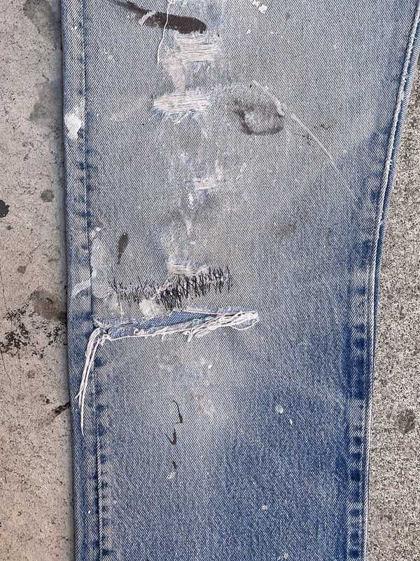 1990s Levi’s Repaired Painted Blue 501 (32X29)