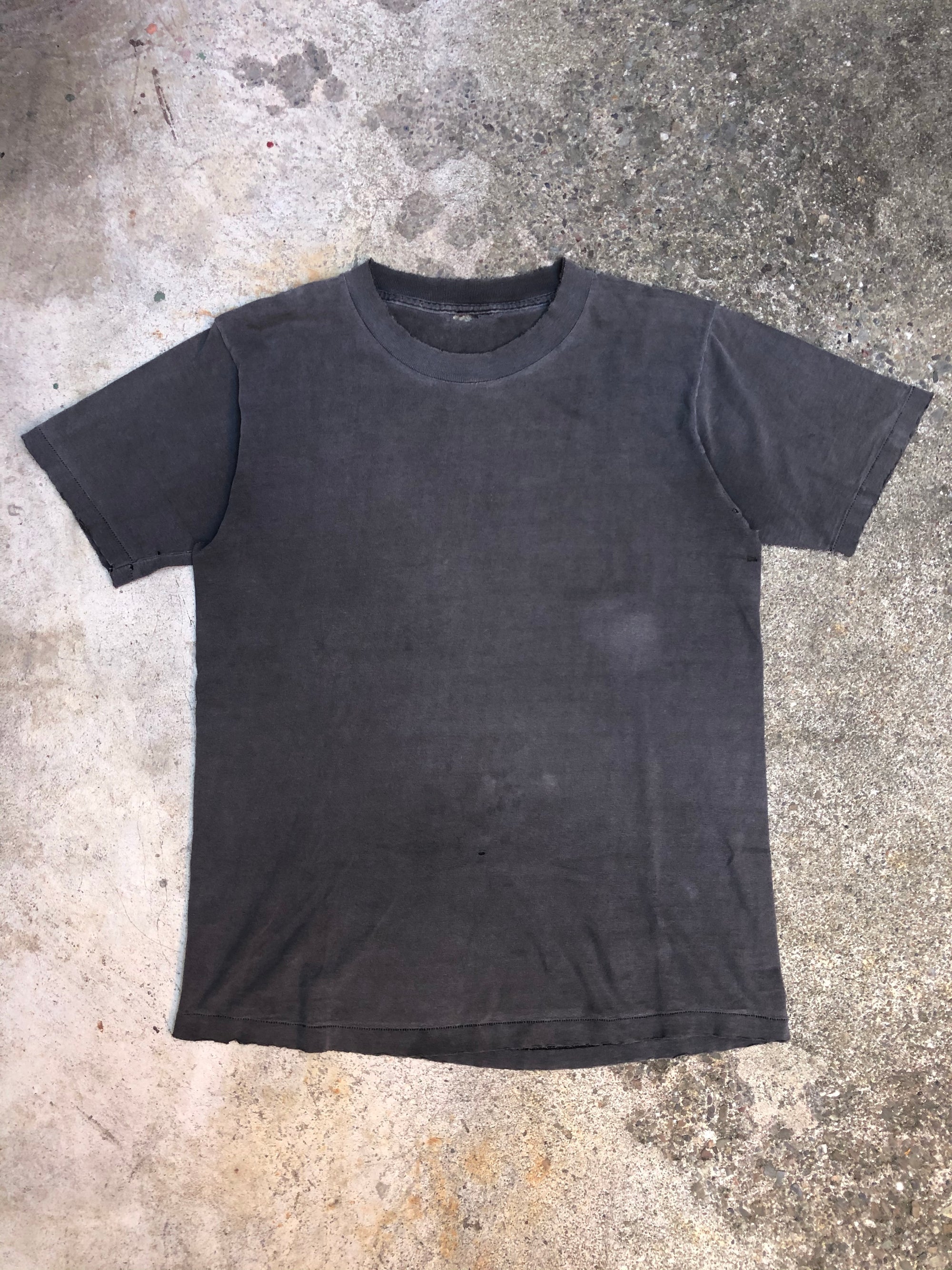 1990s Single Stitched Faded Black Blank Tee
