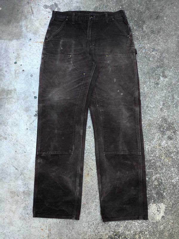 Carhartt B136 Dark Brown Double Front Knee Work Pants (32X34)