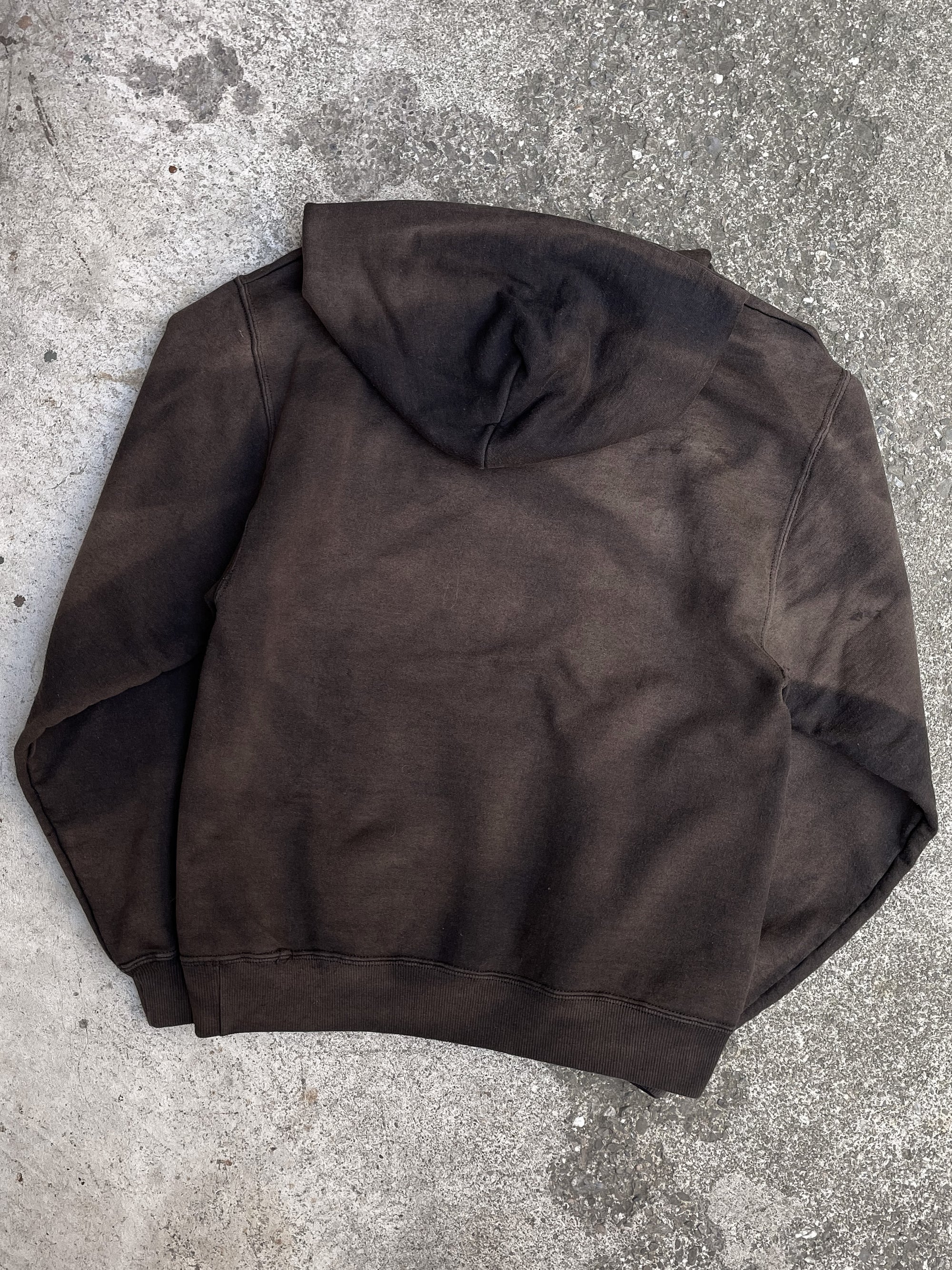 Vintage Sun Faded Black Blank Hoodie