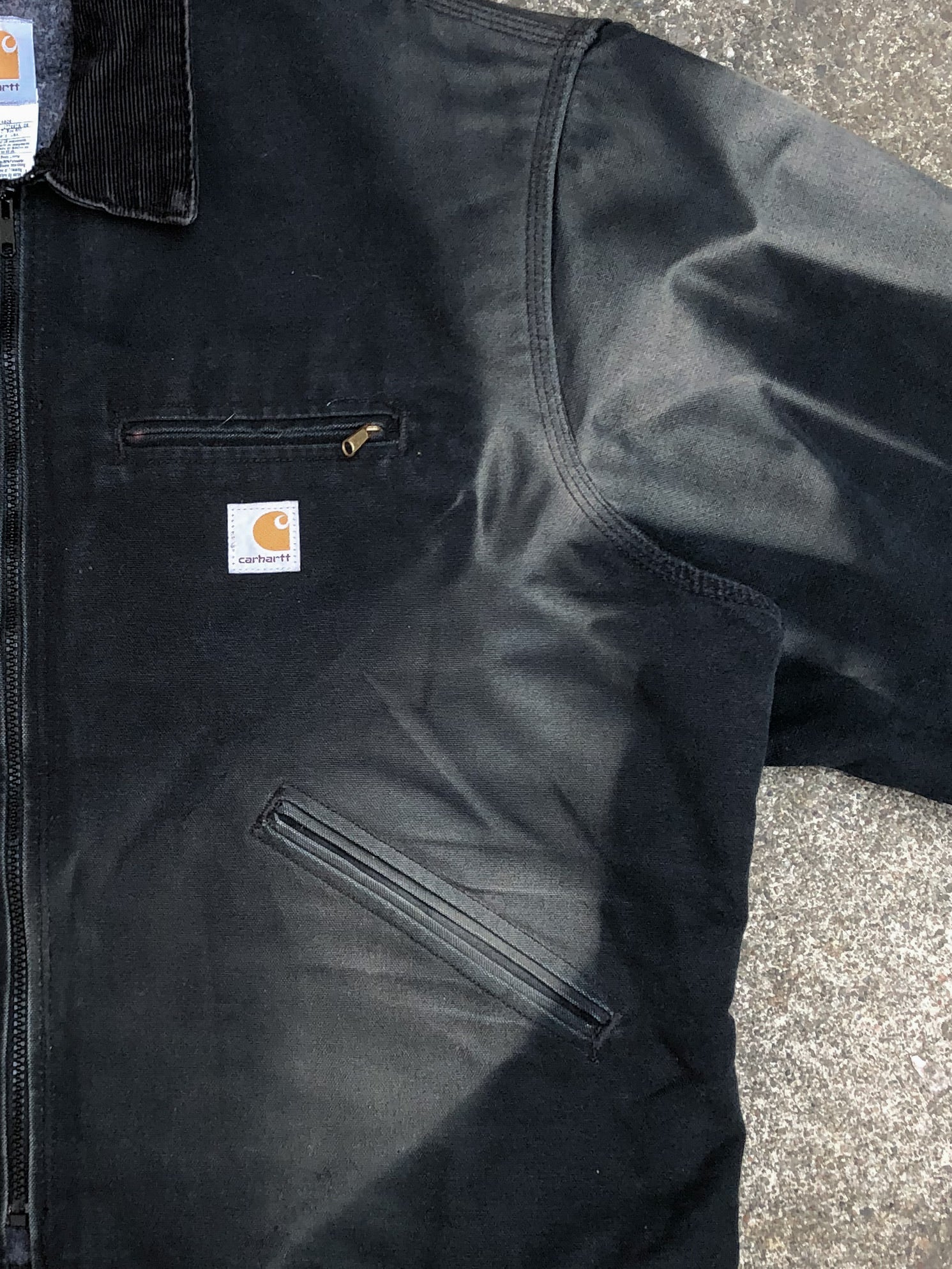 Vintage Carhartt Sun Faded Black Lined Work Jacket (L)