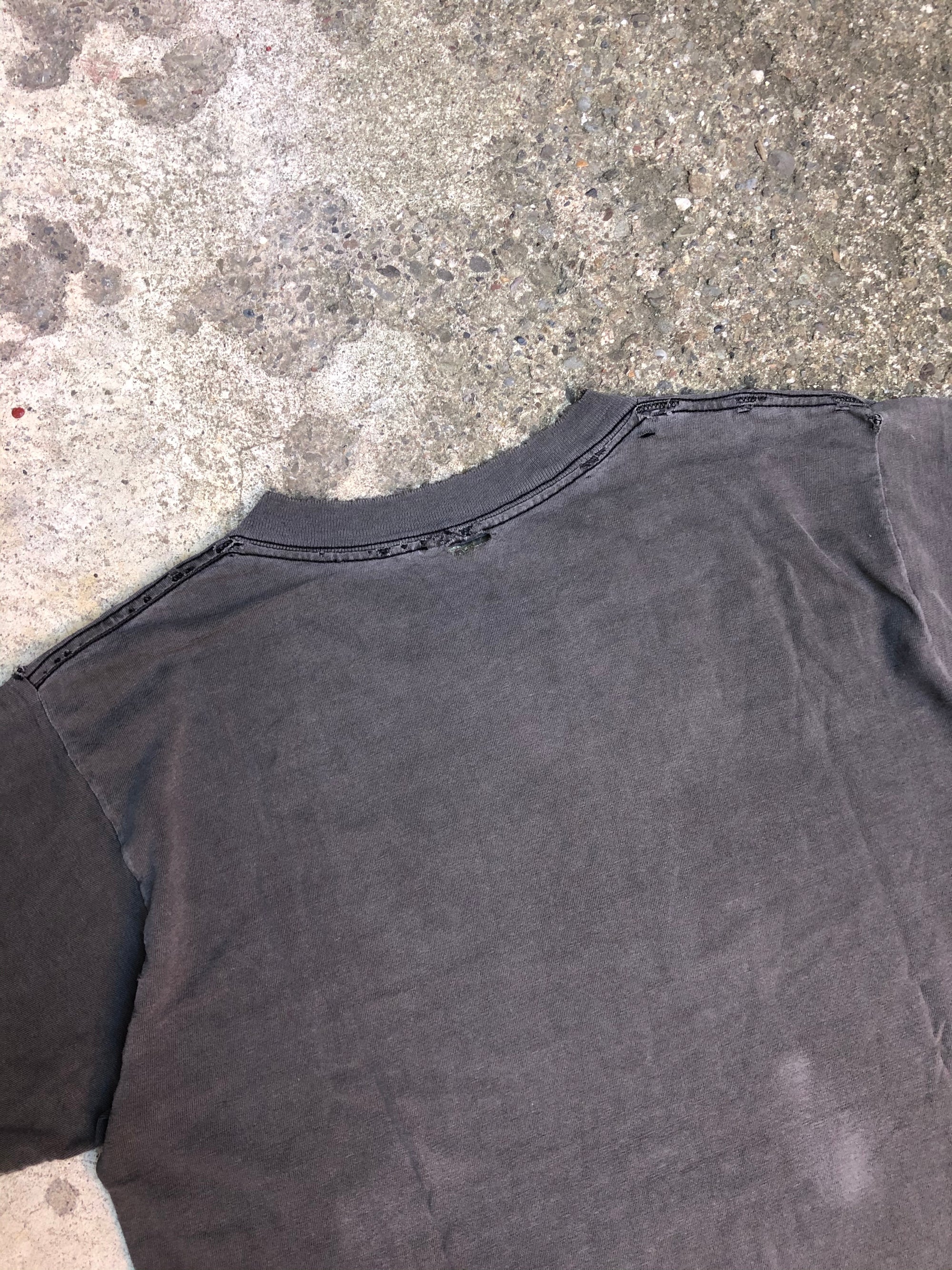 1990s Single Stitched Faded Black Blank Tee