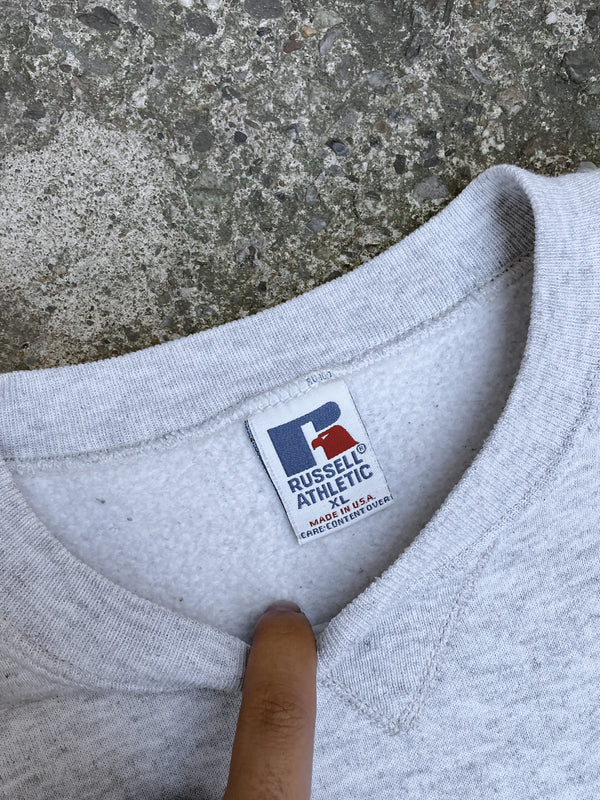 1990s Russell Heather Grey Blank Sweatshirt