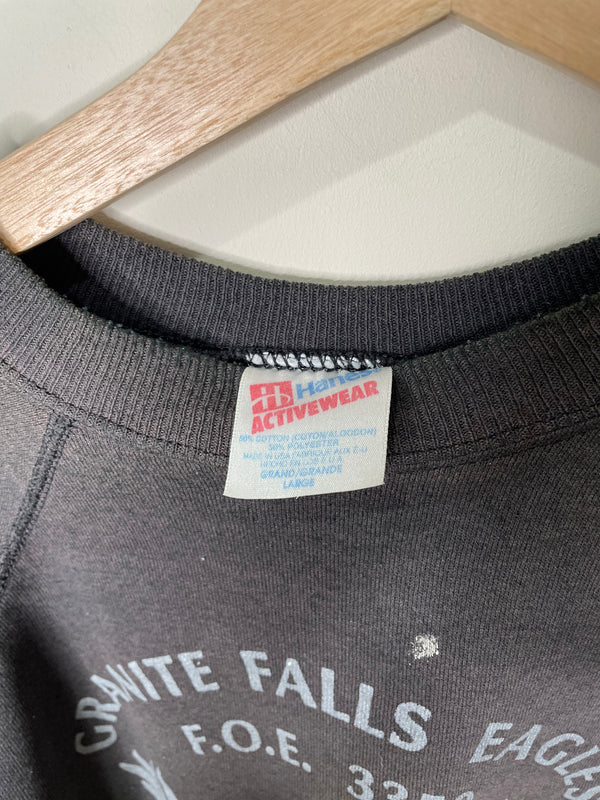 1990s “Granite Falls” Faded Raglan Sweatshirt (M)