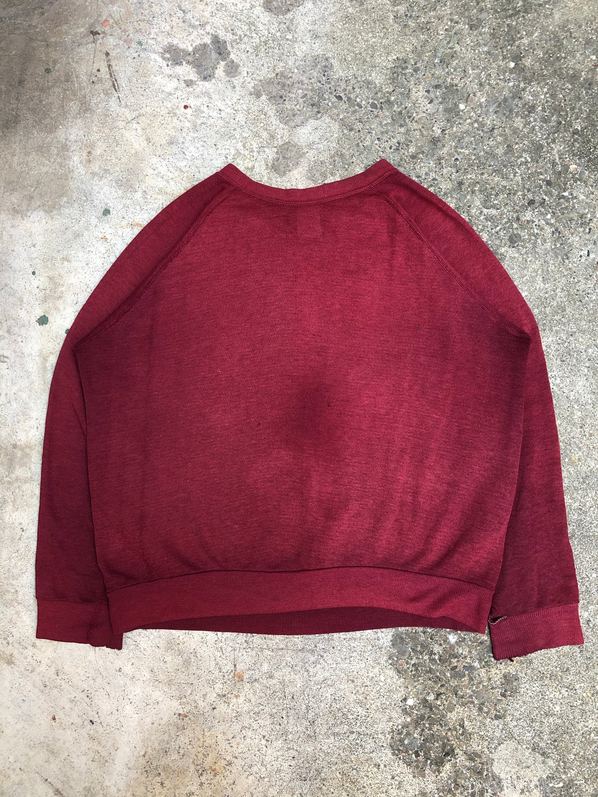 1980s Sun Faded Red Blank Raglan Sweatshirt