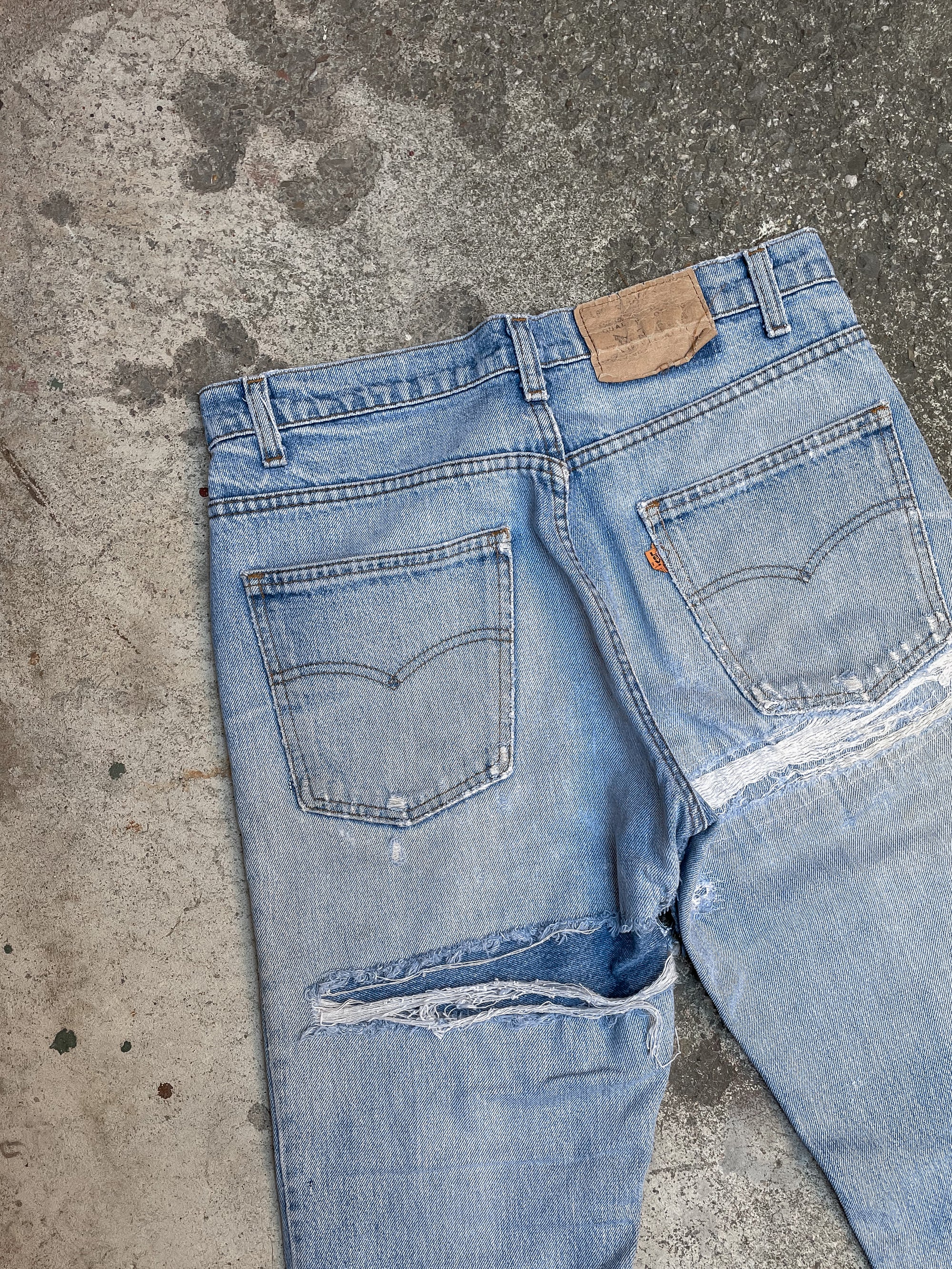 1980s Orange Tab Levi’s Repaired Faded Blue 517 (30X30)