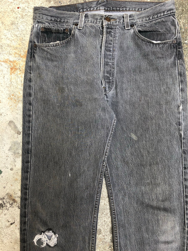 1990s Worn In Dark Grey Levis 501 (32X31)